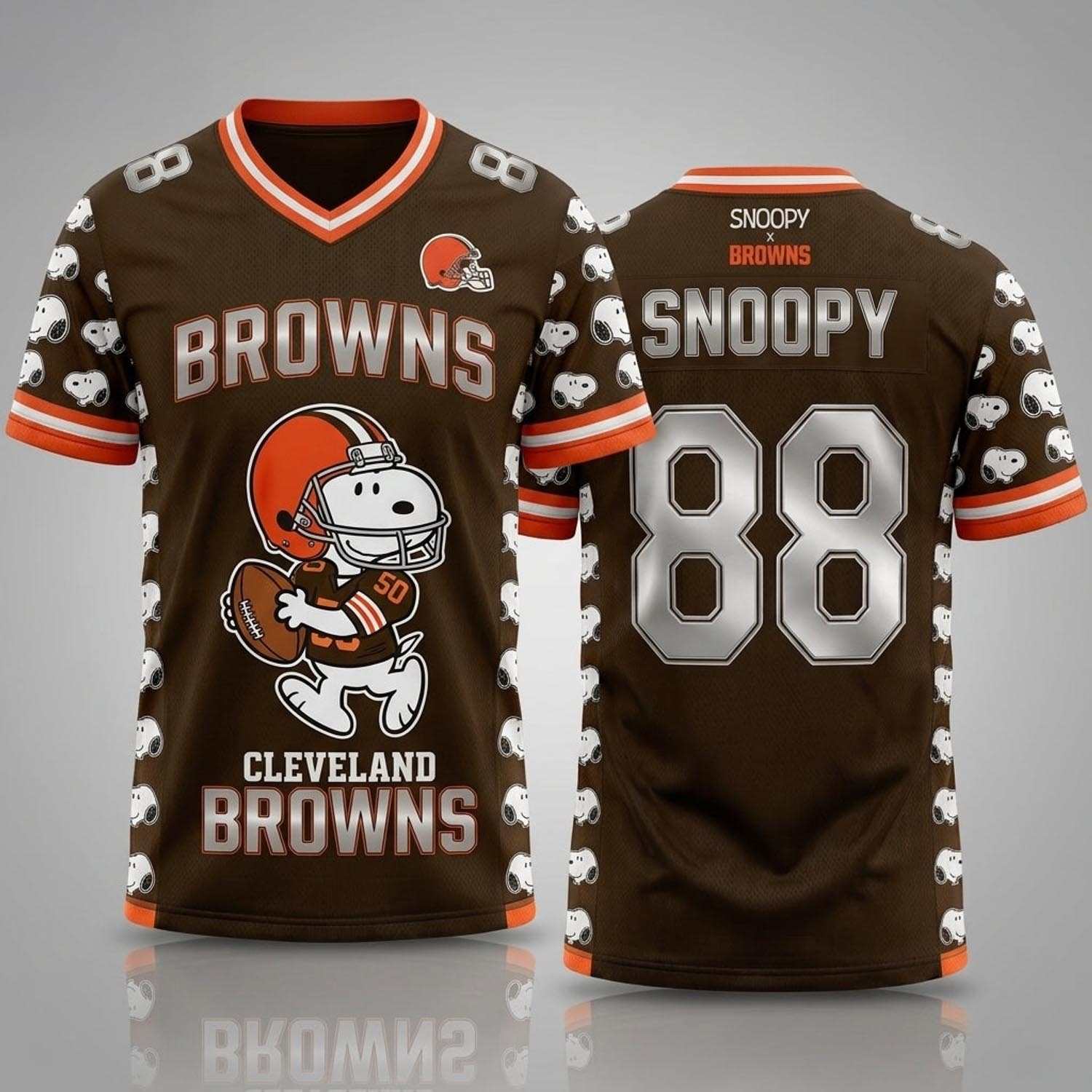 Peanuts x Cleveland Browns Snoopy Jersey NFL Collection Graphic Football Fan Apparel 2 - Unicasport Peanuts x Cleveland Browns Snoopy Jersey NFL Collection Graphic Football Fan Apparel