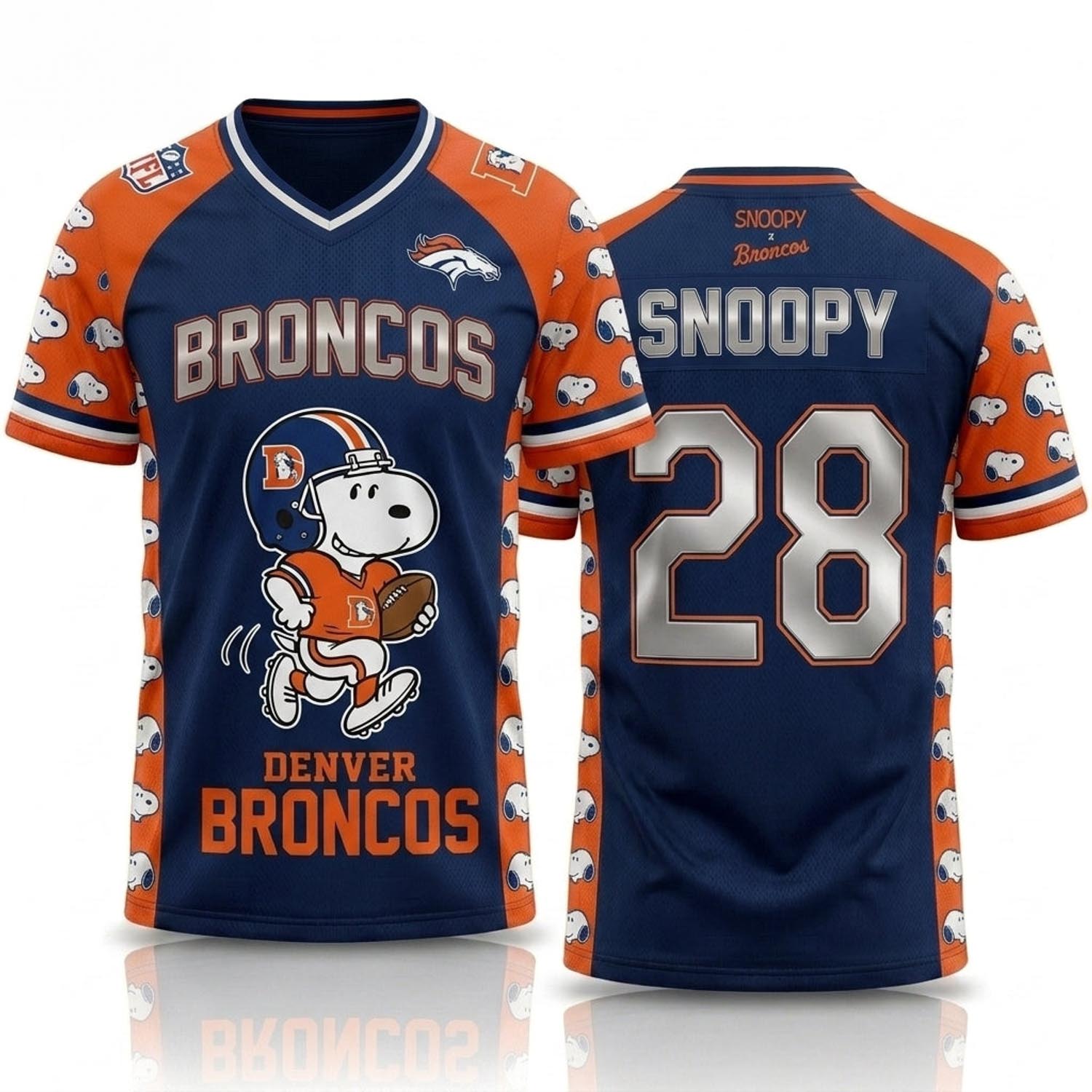 Peanuts x Denver Broncos Snoopy Jersey NFL Collection Graphic Football Fan Apparel 1 - Unicasport Peanuts x Denver Broncos Snoopy Jersey NFL Collection Graphic Football Fan Apparel