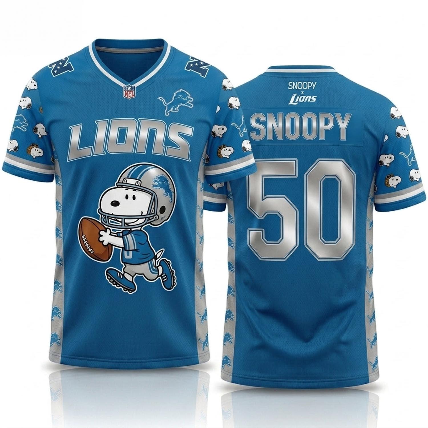 Peanuts x Detroit Lions Snoopy Jersey NFL Collection Graphic Football Fan Apparel 2 - Unicasport Peanuts x Detroit Lions Snoopy Jersey NFL Collection Graphic Football Fan Apparel