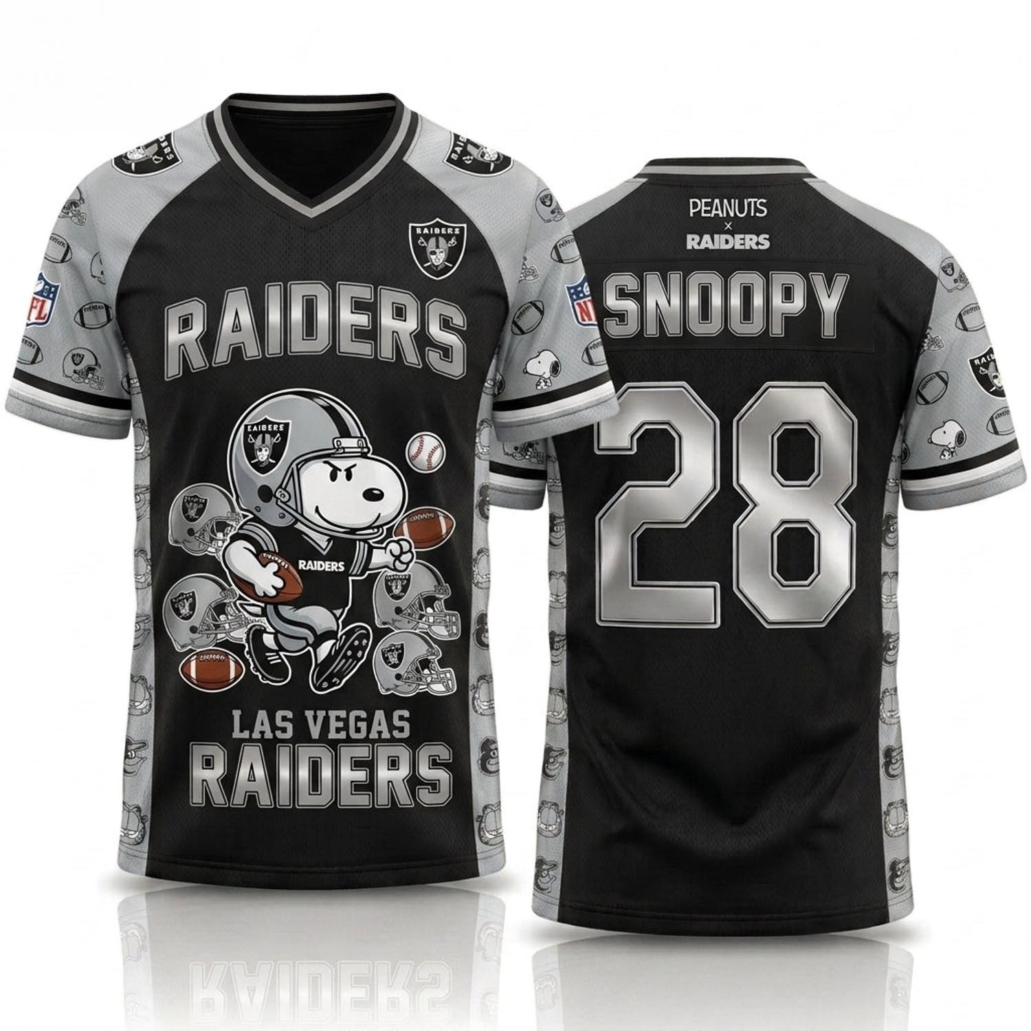 Peanuts x Las Vegas Raiders Snoopy Jersey NFL Collection Graphic Football Fan Apparel 1 - Unicasport Peanuts x Las Vegas Raiders Snoopy Jersey NFL Collection Graphic Football Fan Apparel
