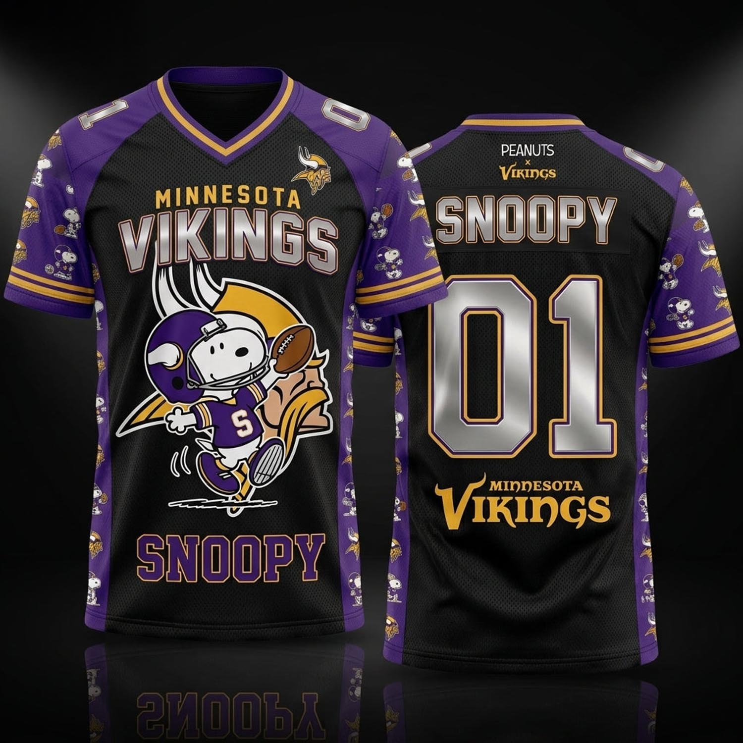 Peanuts x Minnesota Vikings Snoopy Jersey NFL Collection Graphic Football Fan Apparel 2 - Unicasport Peanuts x Minnesota Vikings Snoopy Jersey NFL Collection Graphic Football Fan Apparel