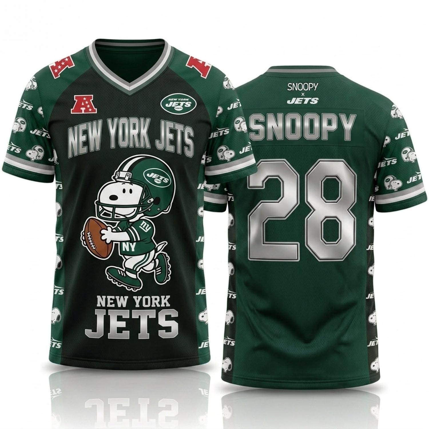 Peanuts x New York Jets Snoopy Jersey NFL Collection Graphic Football Fan Apparel 1 - Unicasport Peanuts x New York Jets Snoopy Jersey NFL Collection Graphic Football Fan Apparel