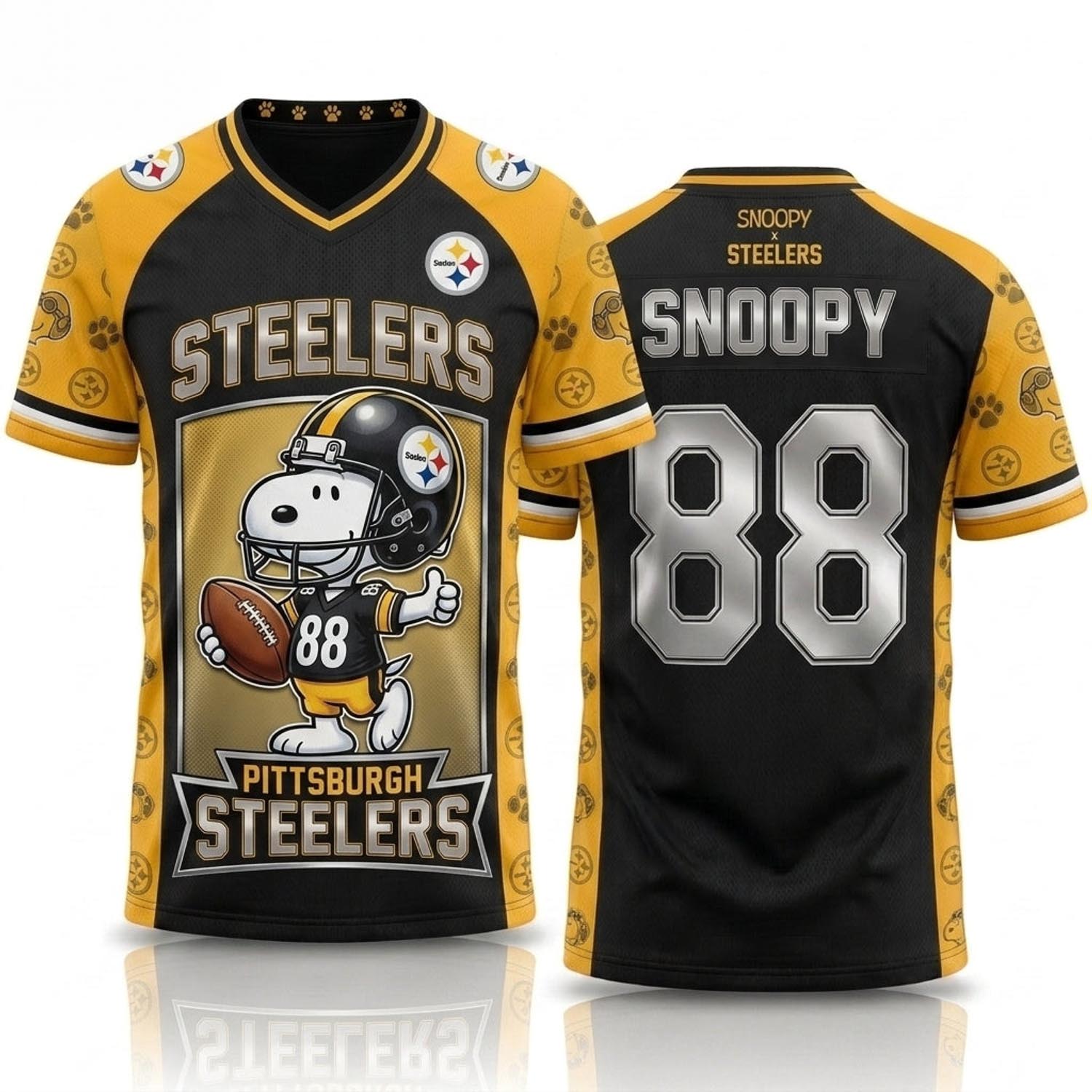 Peanuts x Pittsburgh Steelers Snoopy Jersey NFL Collection Graphic Football Fan Apparel 2 - Unicasport Peanuts x Pittsburgh Steelers Snoopy Jersey NFL Collection Graphic Football Fan Apparel