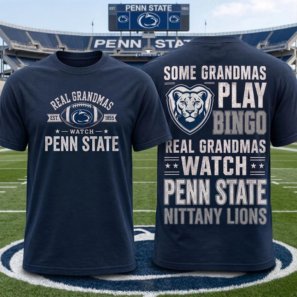 Penn State Nittany Lions NCAA Real Grandma Team Unisex 3D All Over Print Shirt