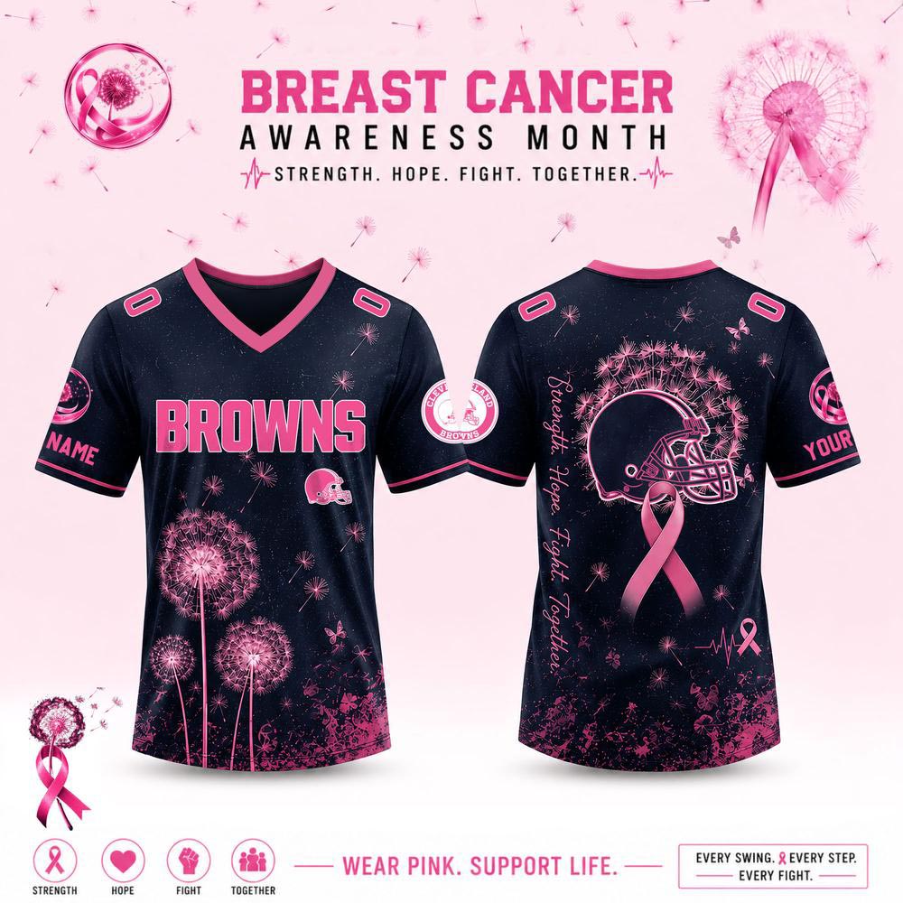 Personalized Breast Cancer Awareness Dandelion Of Hope Football Jersey Supporter Apparel