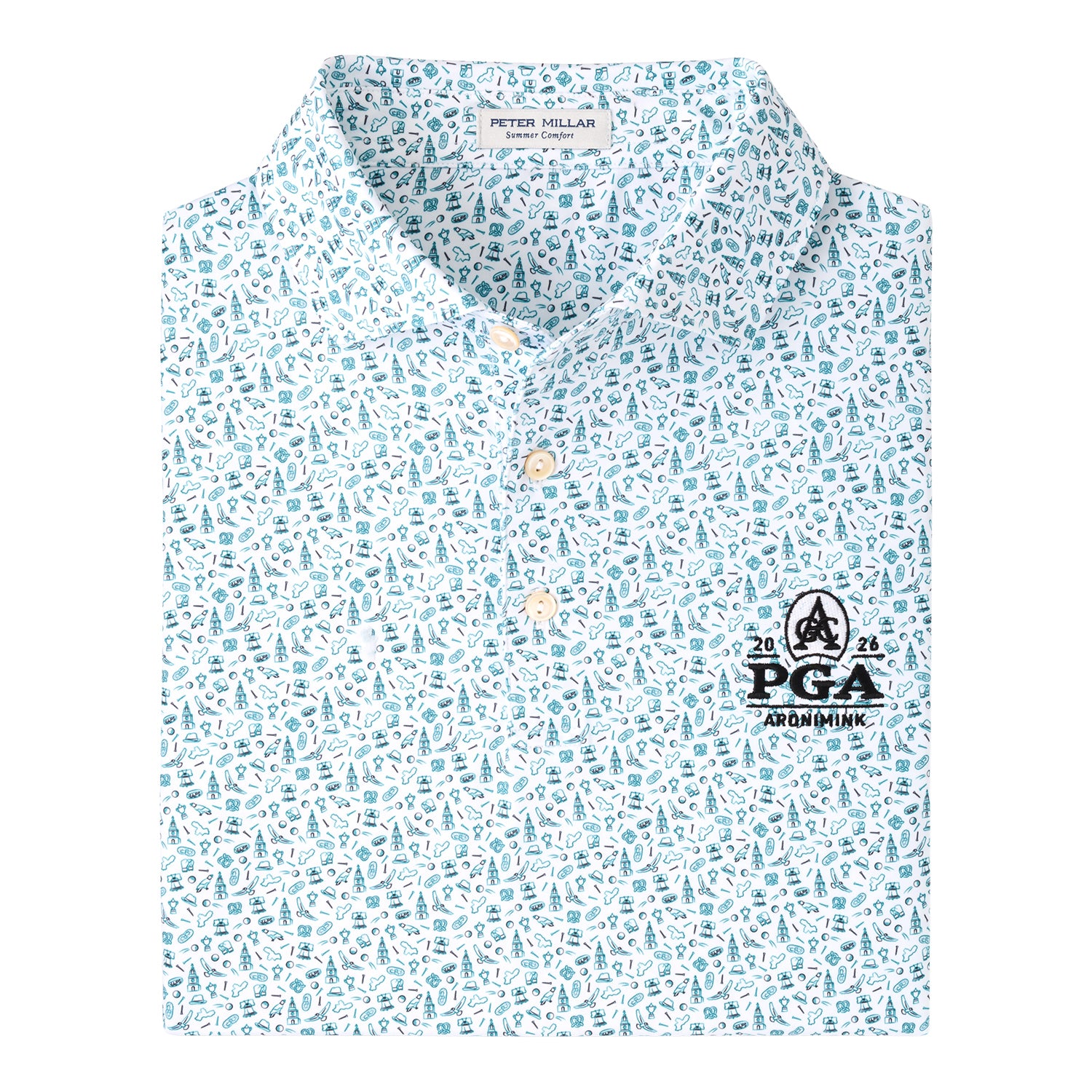 Peter Millar 2026 Pga Championship Philly Motif Pattern Polo Shirt
