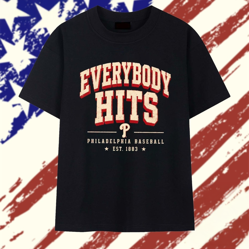 Philadelphia Baseball Everybody Hits Est 1883 Graphic T Shirt