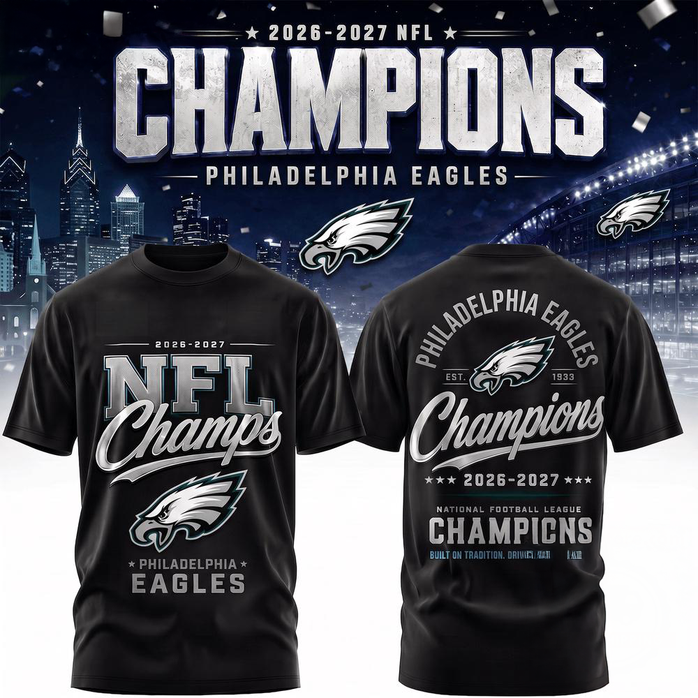 Philadelphia Eagles 2026 2027 NFL Team Champions Premium 3D Fan Shirt