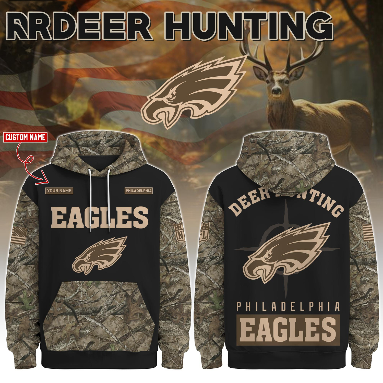 Philadelphia Eagles Deer Hunting Limited Edition Hoodie Â– NFL Hunting Hoodie for Fans