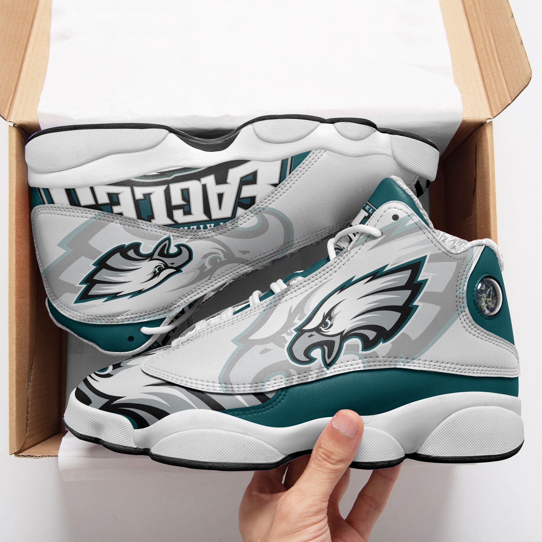Philadelphia Eagles NFL AJ13 Sneakers Shoes 