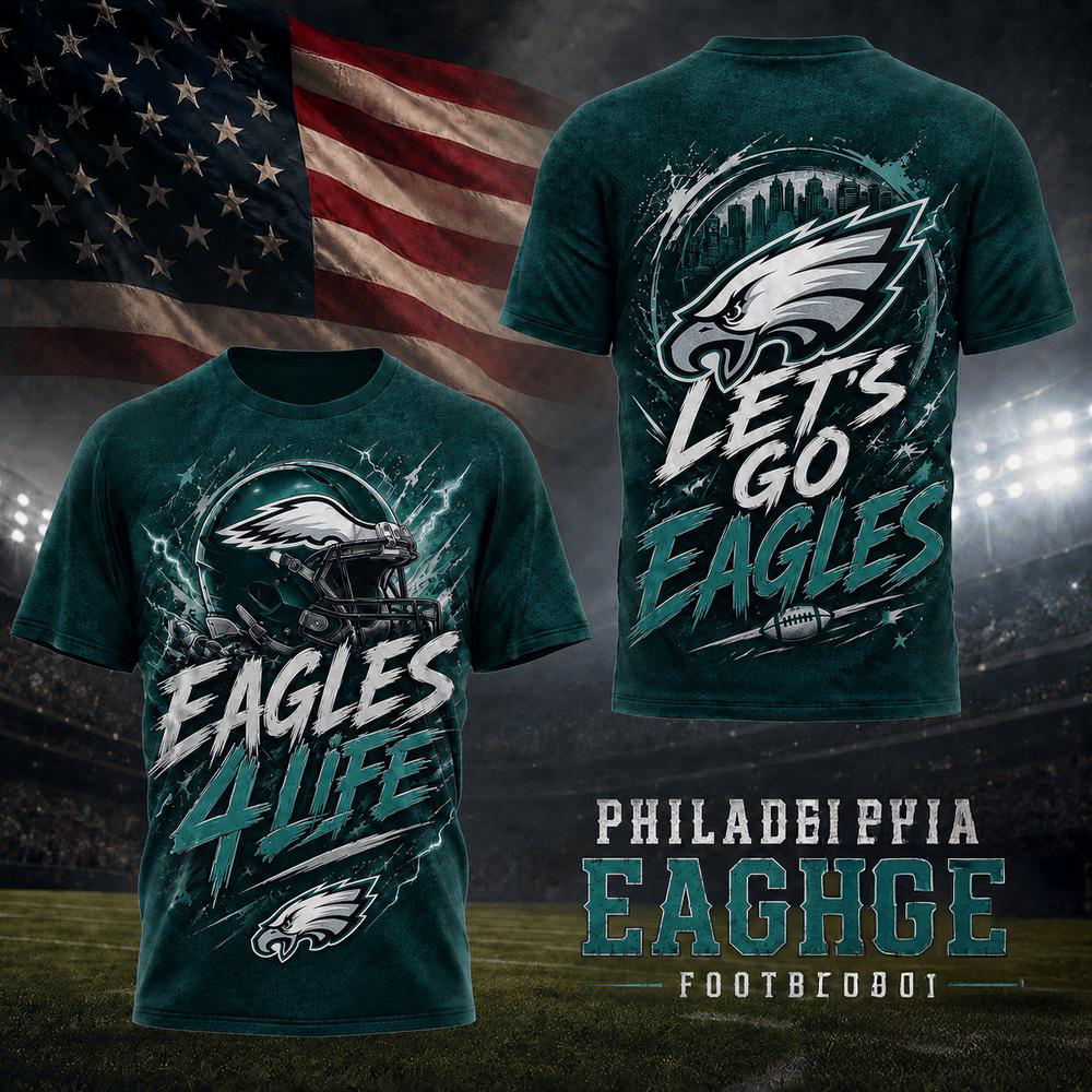 Philadelphia Eagles NFL Fan For Life Limited Edition 3D Graphic T Shirt Gifts For Fans