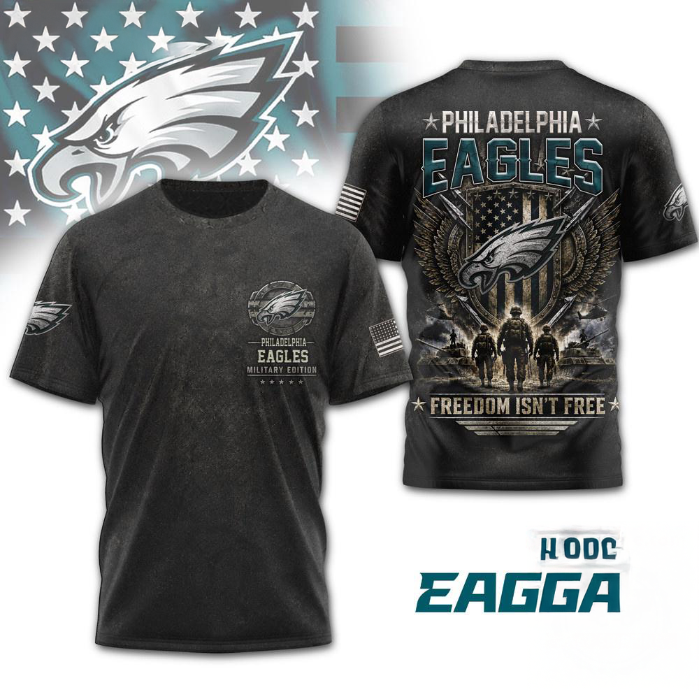 Philadelphia Eagles NFL Freedom Team Military 3D Graphic T Shirt