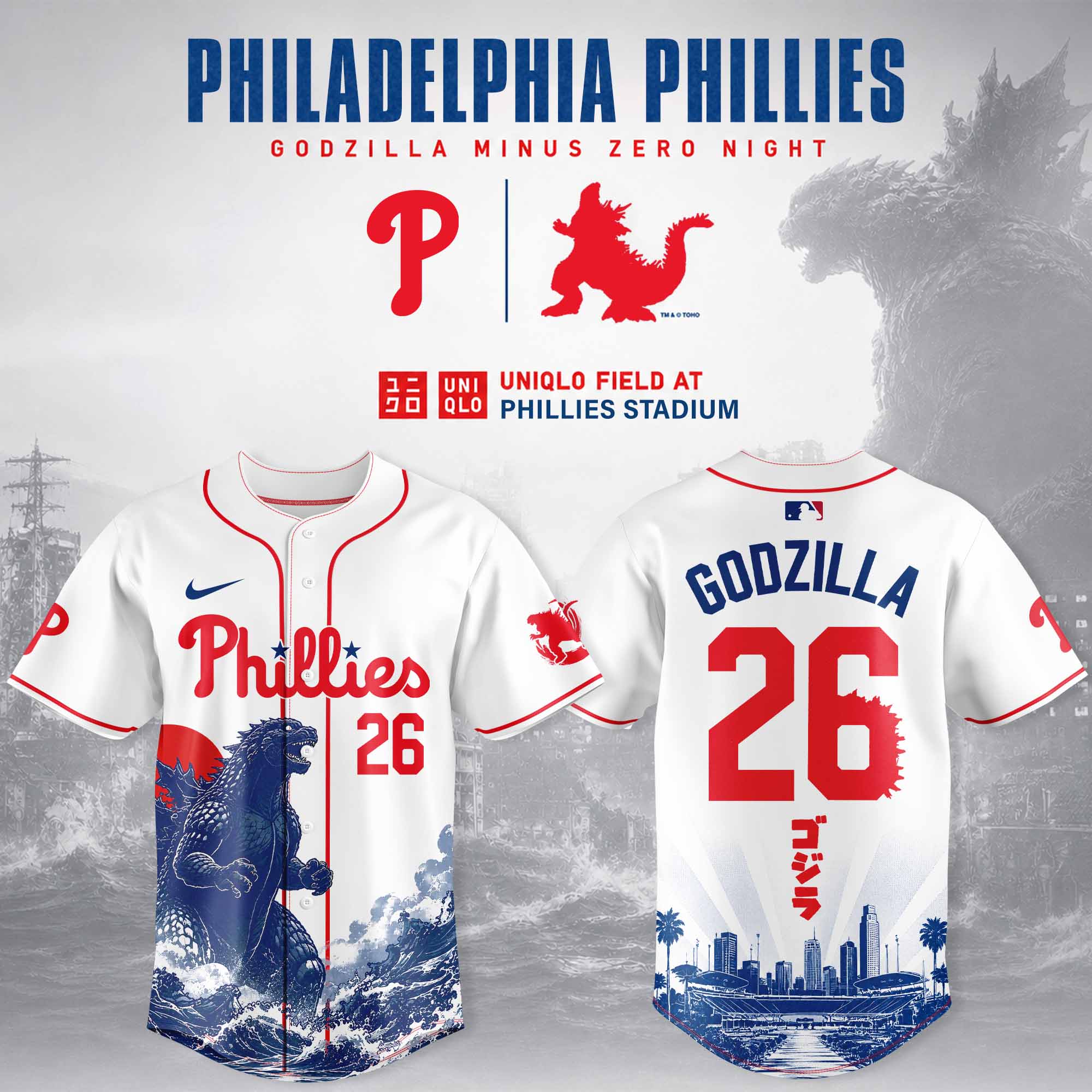 Philadelphia Godzilla Minus One Limited Edition Baseball Jersey