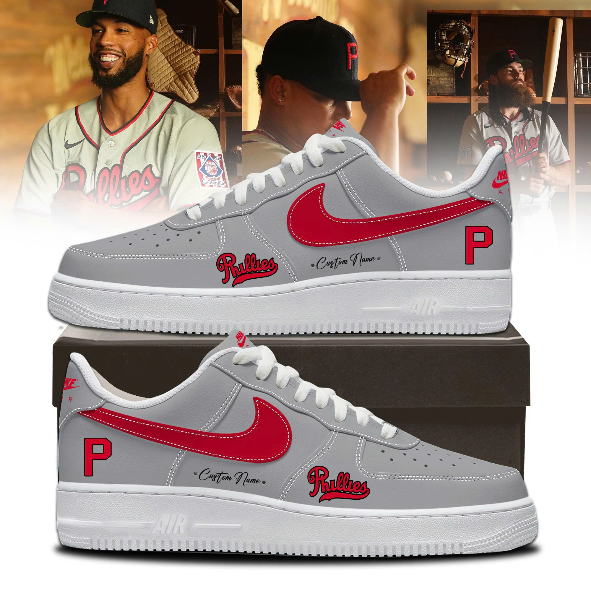 Philadelphia Gray 2026 Field Of Dreams Stadium Limited Edition Air Force 1 Sneakers