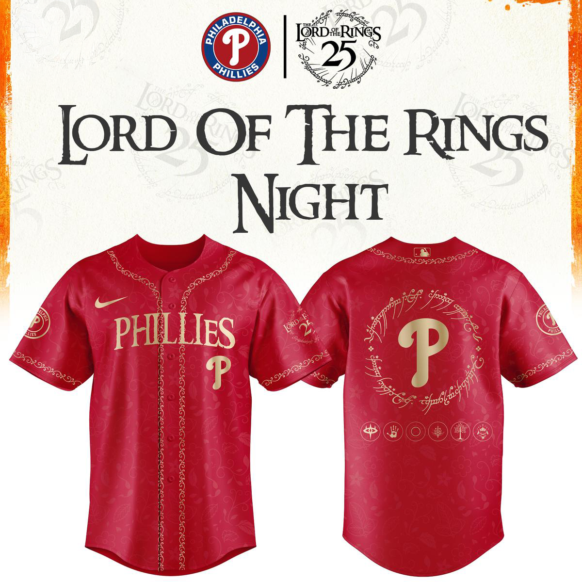Philadelphia Phillies x Lord of The Rings Night 2026 Baseball Jersey