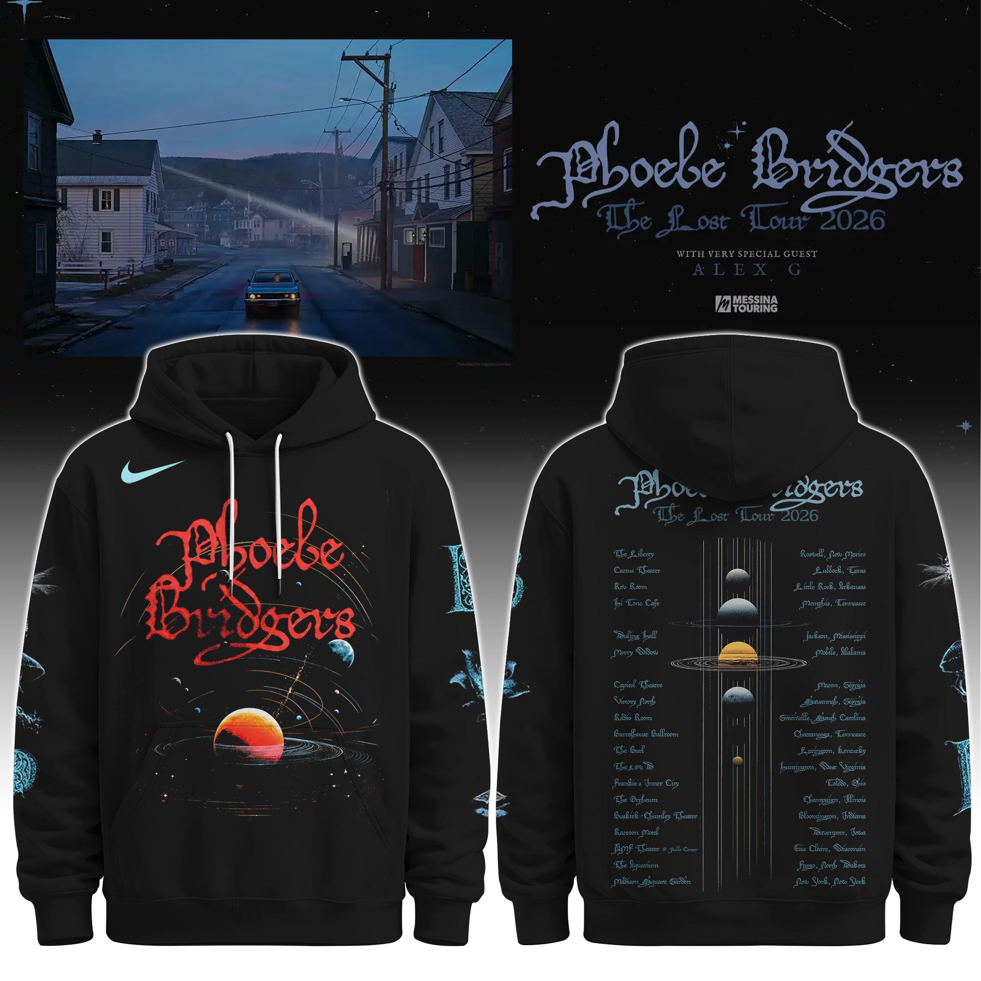 Phoebe Bridgers The Lost Tour Cosmic Hoodie Version 1 Gift for Tour Supporters