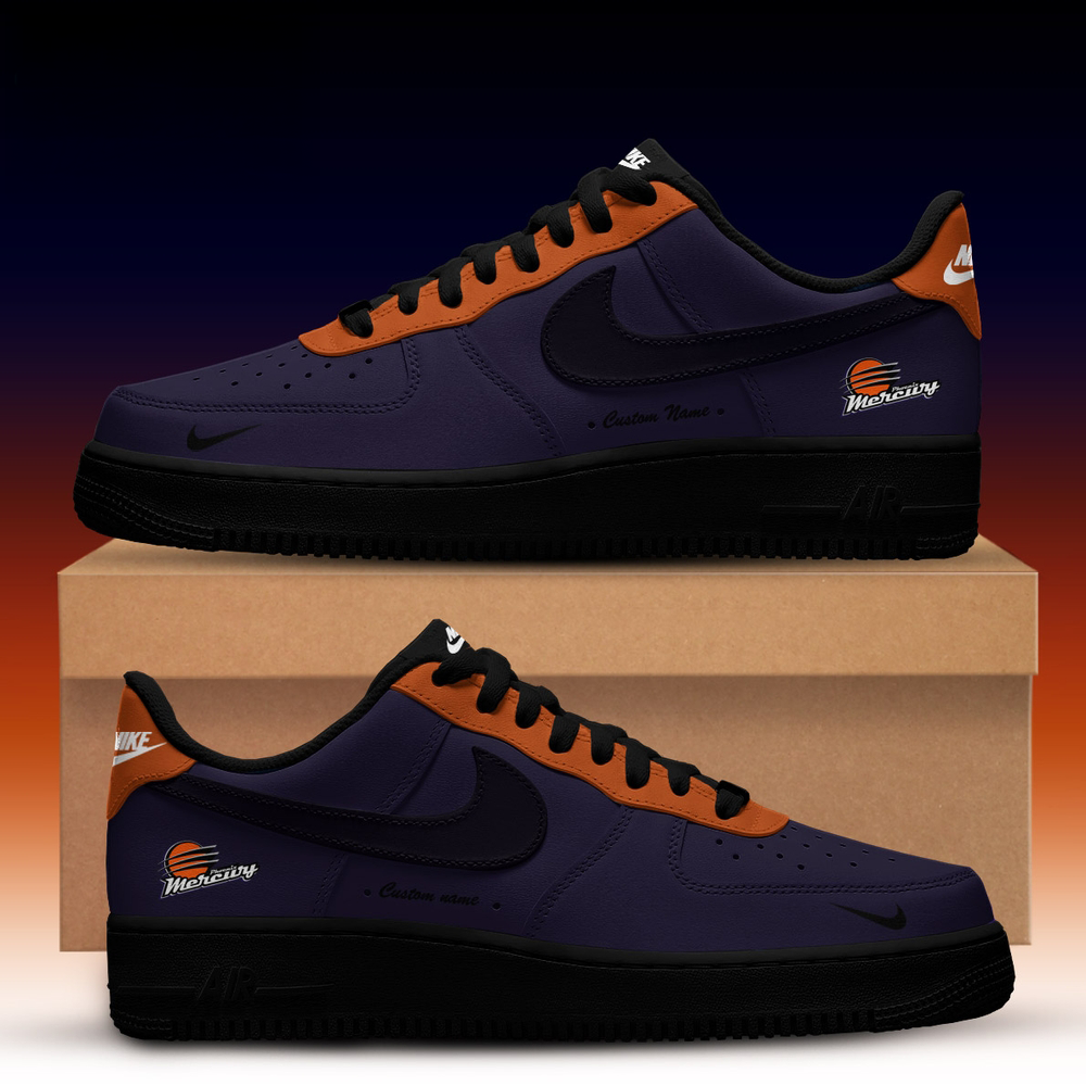 Phoenix Mercury WNBA x Back 2 Black Edition Nike Air Force 1 Low Custom Shoes Fan Gift