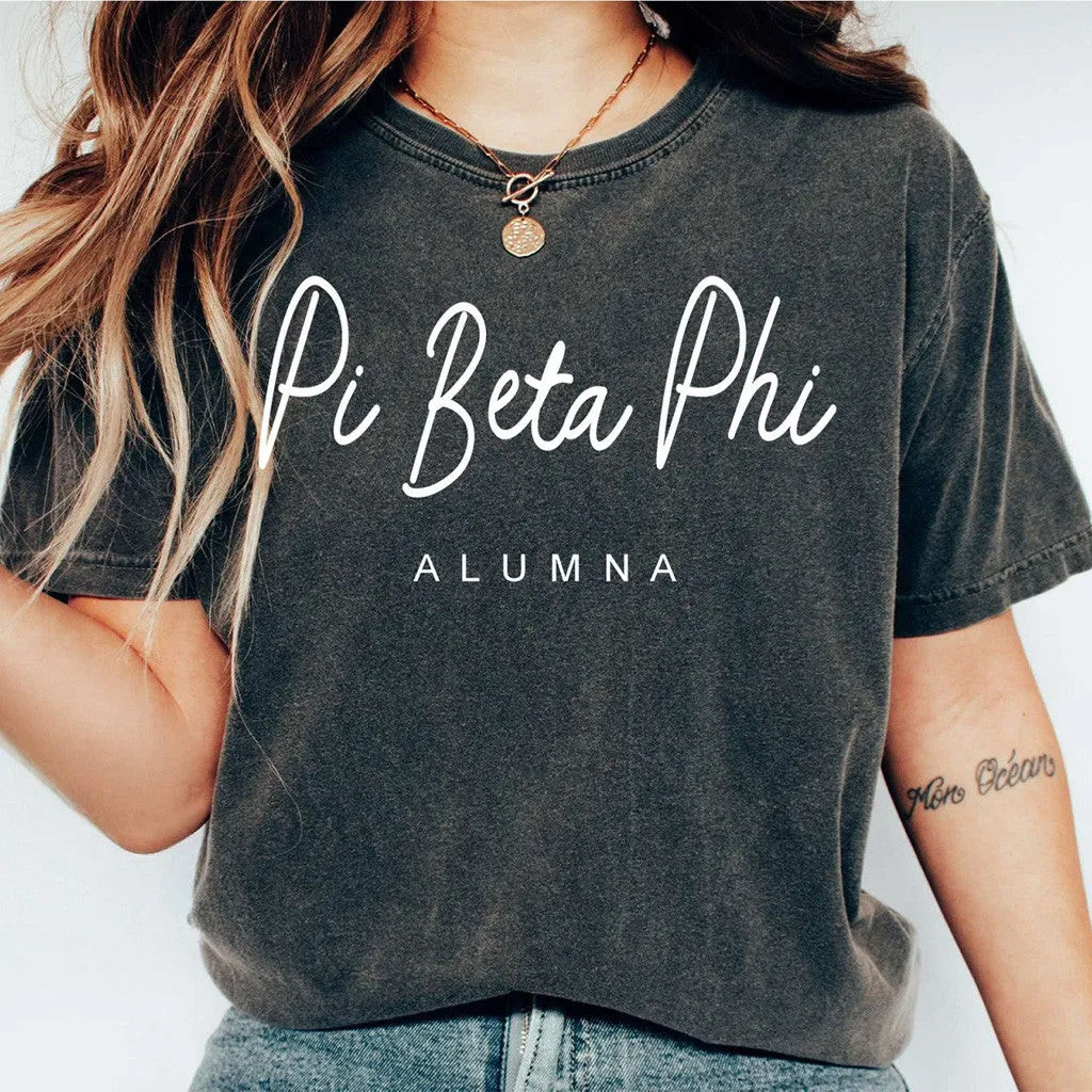 Pi Beta Phi Merch Pi Beta Phi Alumna Wash TShirt Best Gifts For Daughter