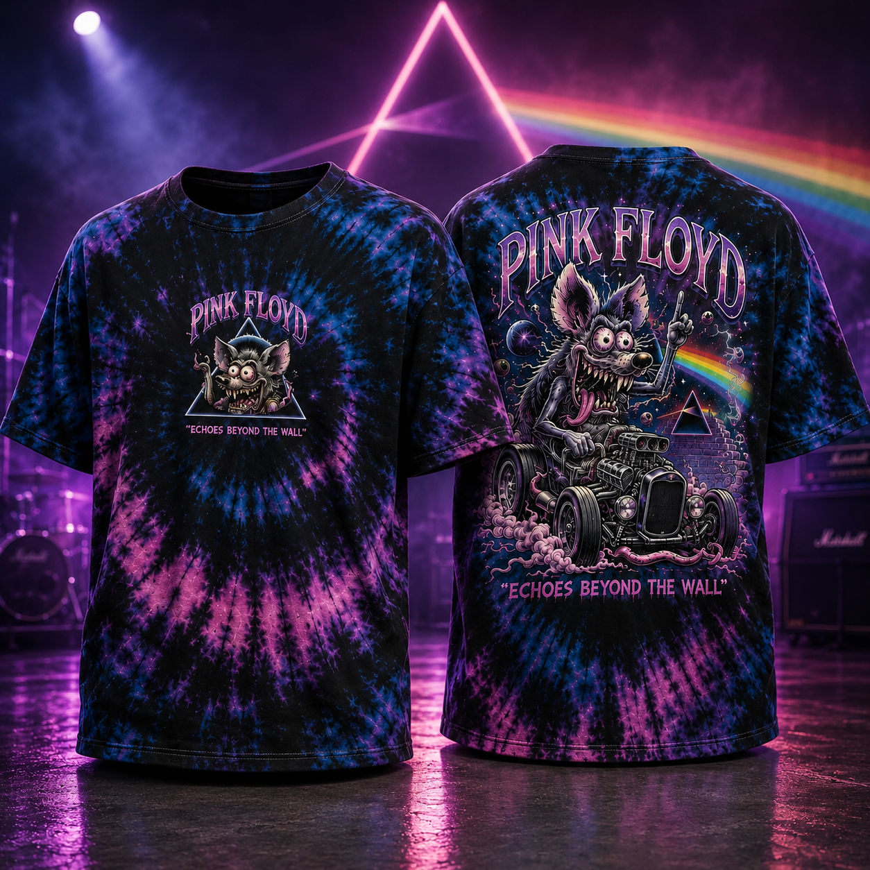 Pink Floyd Echoes Beyond The Wall Tie Dye T Shirt Psychedelic Classic Rock Band Fan Gift