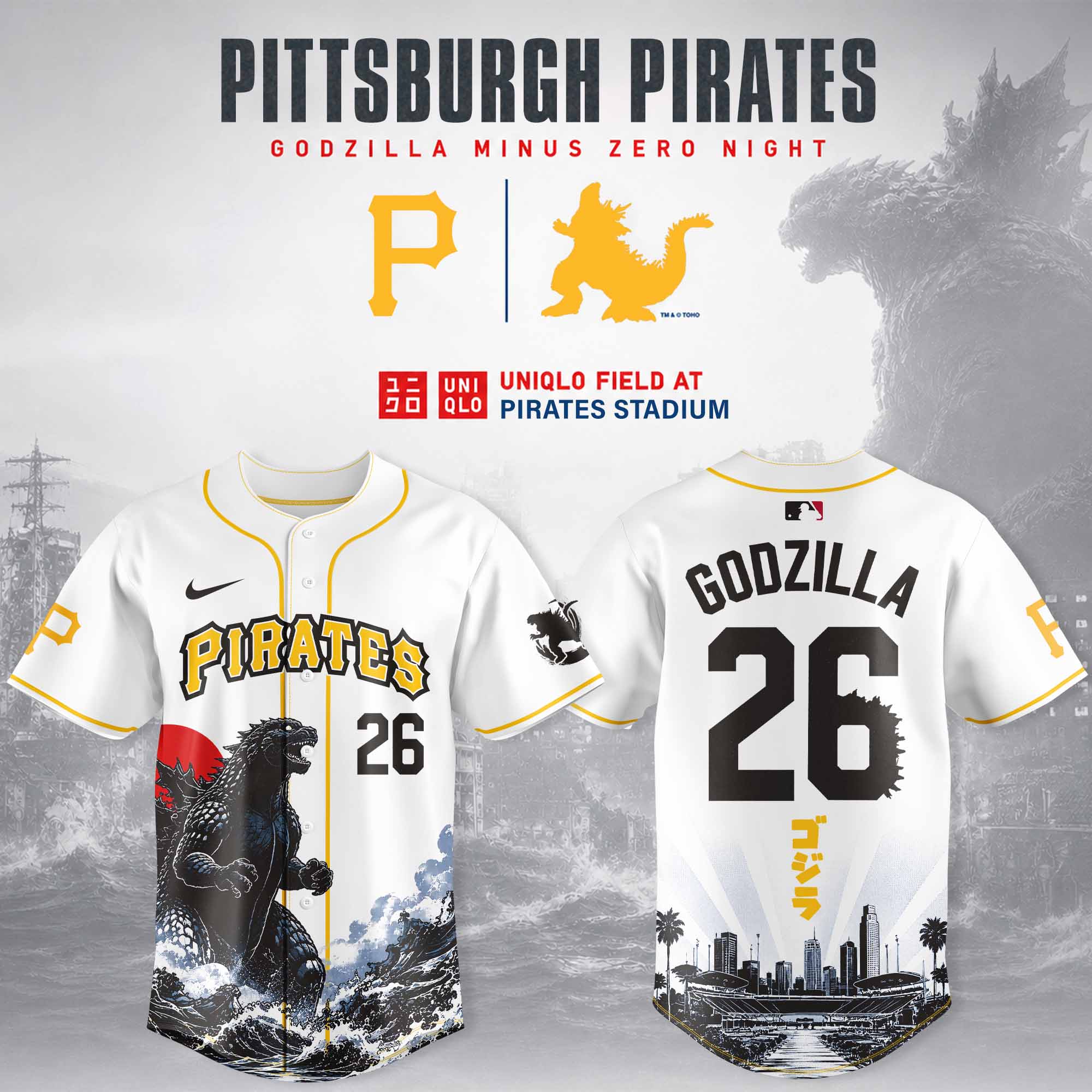 Pittsburgh Godzilla Minus One Limited Edition Baseball Jersey