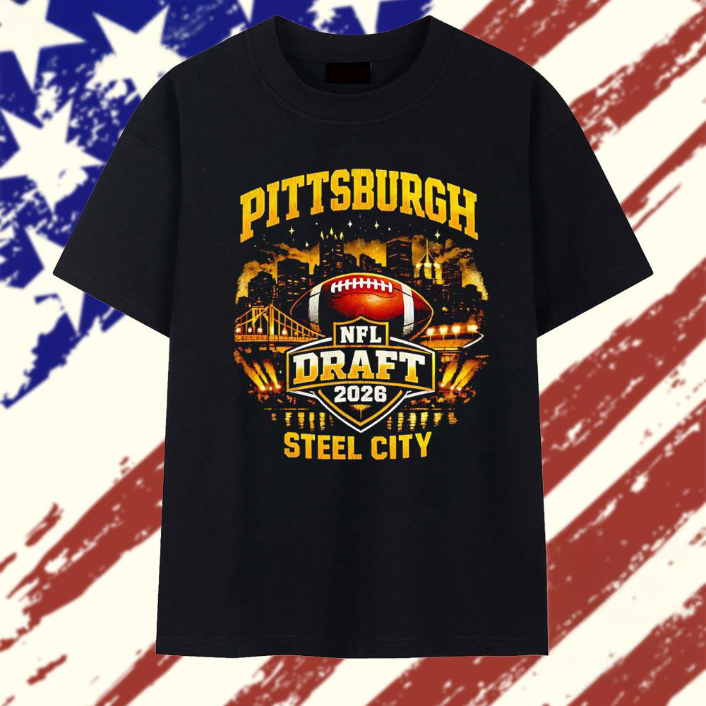 Pittsburgh NFL Draft 2026 Steel City Skyline Graphic T Shirt