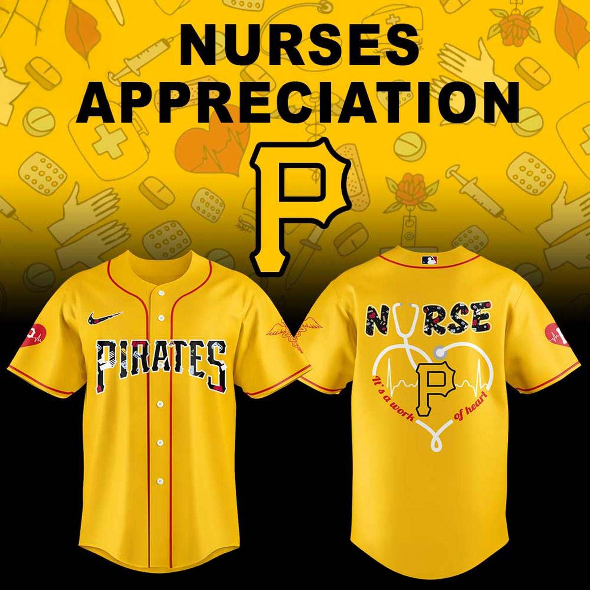 Pittsburgh Pirates 2026 x Nurse Night Appreciation Baseball Jersey Awareness 1 - Unicasport Pittsburgh Pirates 2026 x Nurse Night Appreciation Baseball Jersey Awareness