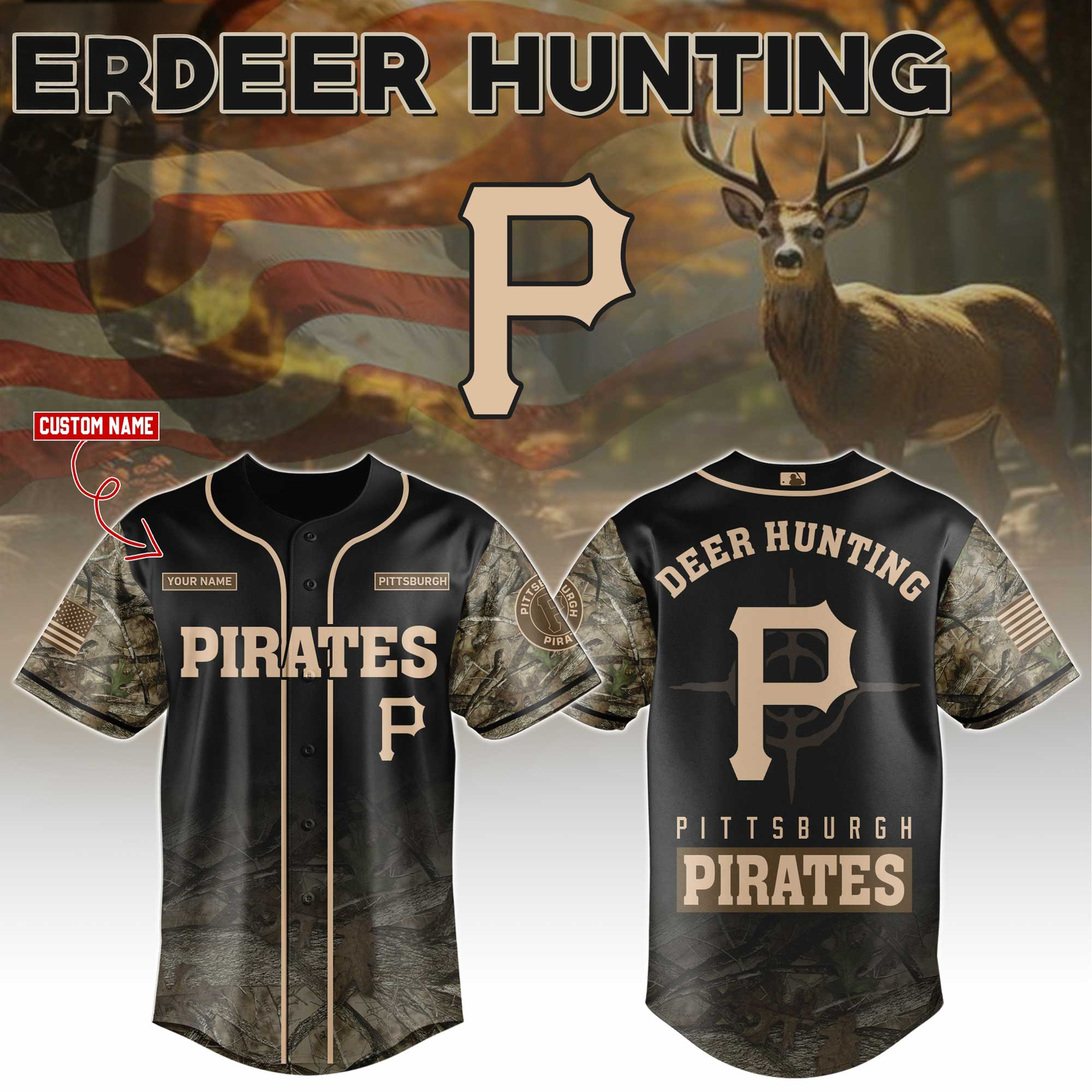 Pittsburgh Pirates Deer Hunting Limited Edition Baseball Jersey