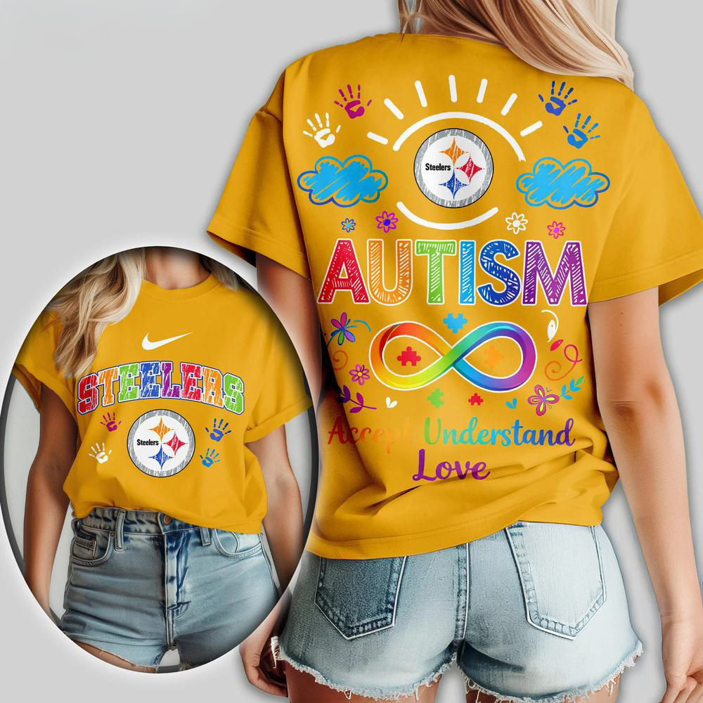 Pittsburgh Steelers 2026 NFL National Autism Acceptance Month Design 3D T Shirt