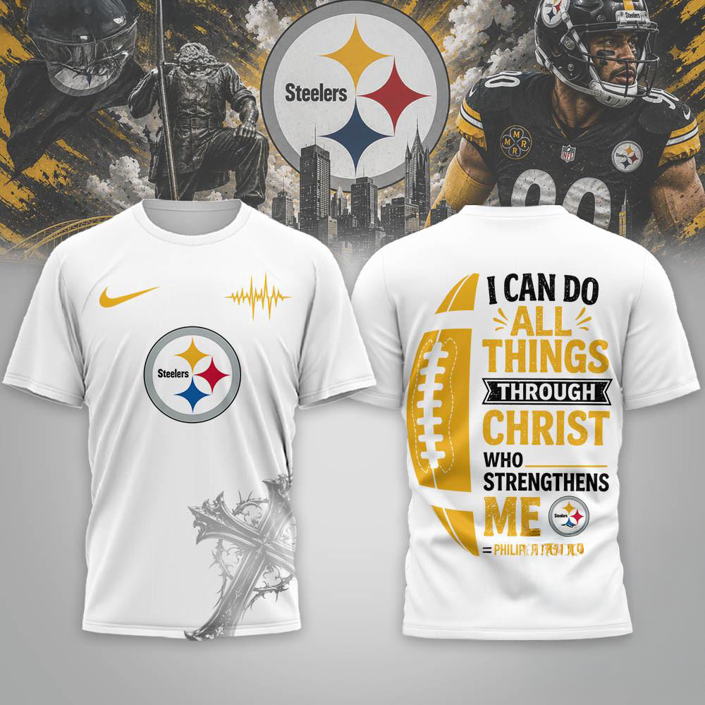 Pittsburgh Steelers Christ Strengthens Me Limited 3D Graphic Shirt