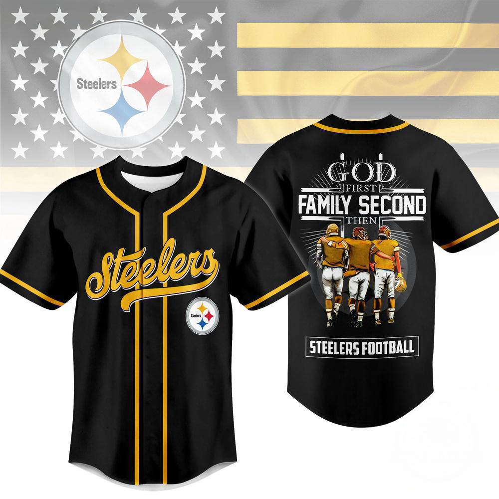 Pittsburgh Steelers God First Family Second Faith And Brotherhood Baseball Jersey