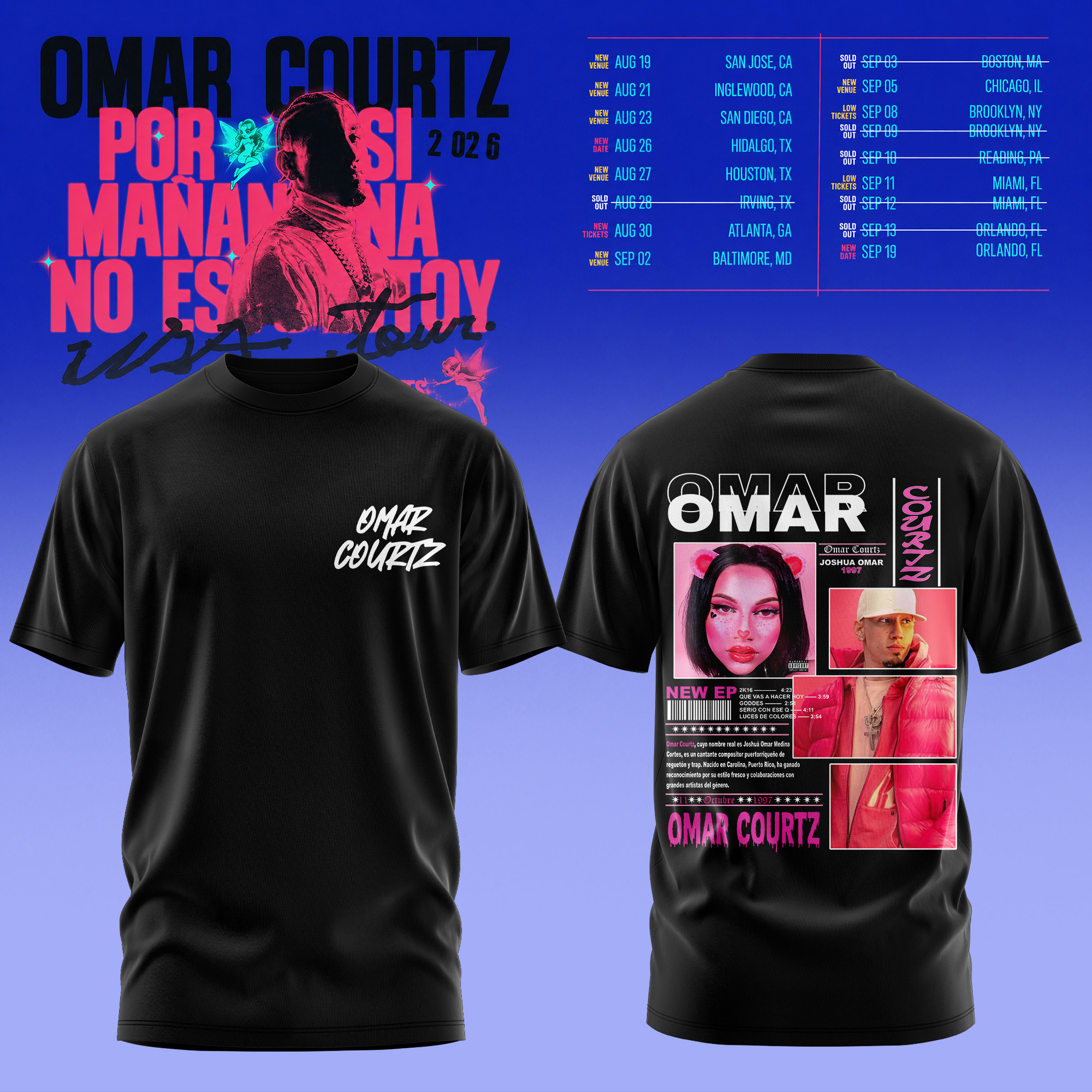 Por Si Mañana No Estoy Tour Classic Black Streetwear Premium T Shirt