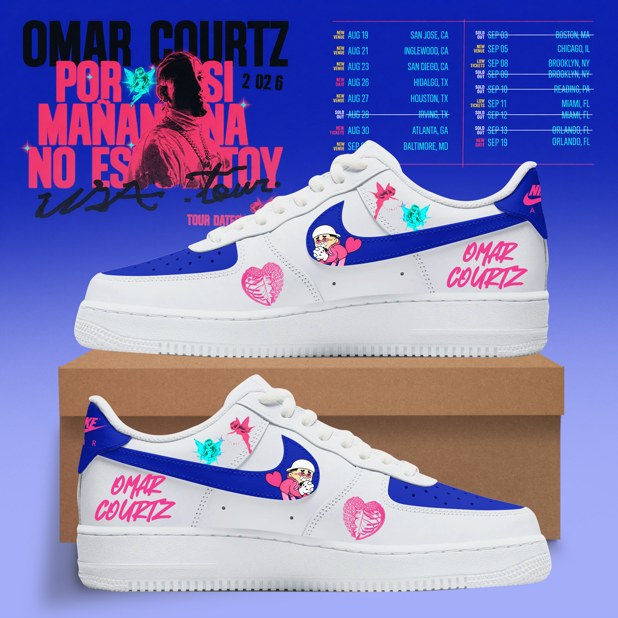 Por Si Mañana No Estoy Tour Classic Edition Premium Custom Sneakers
