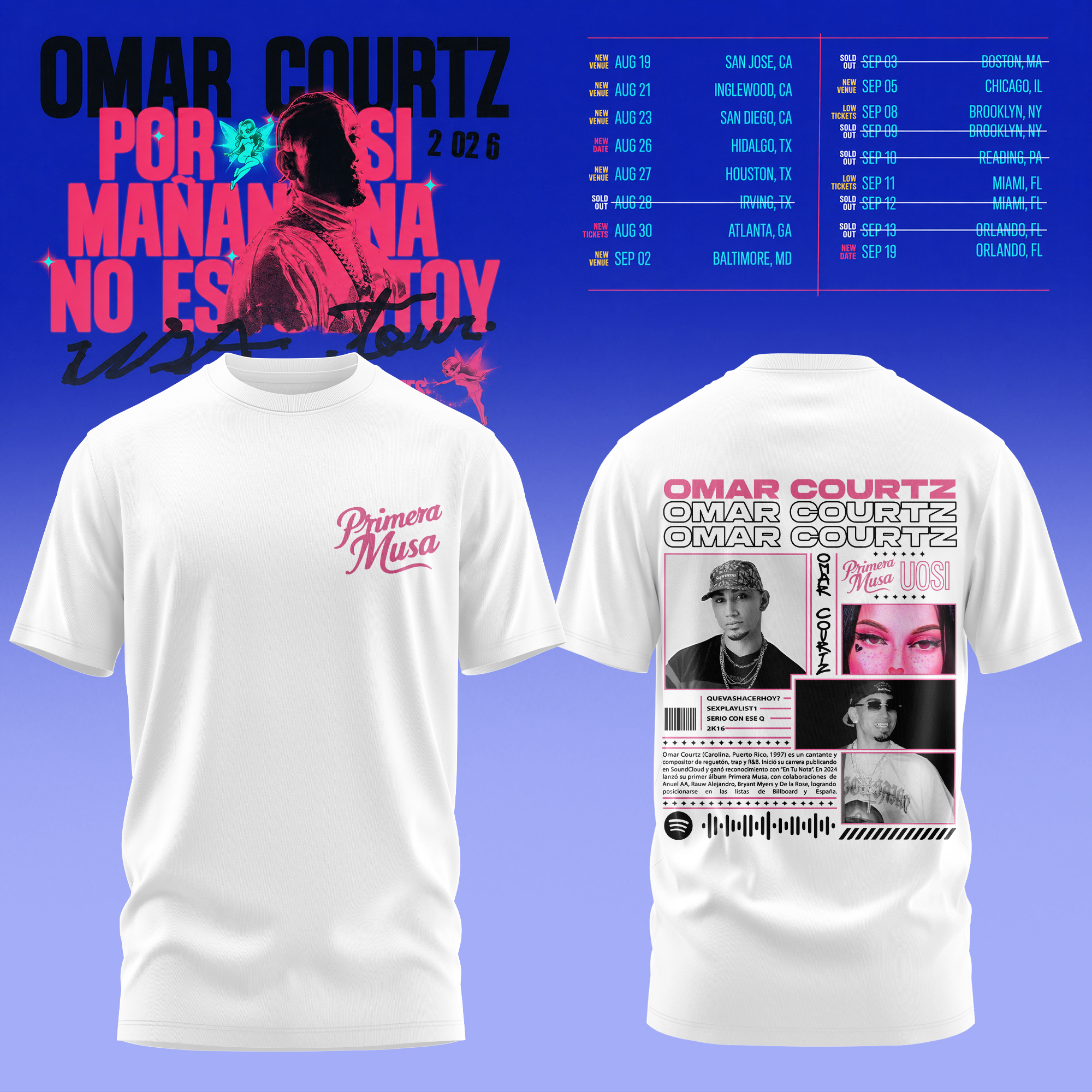 Por Si Mañana No Estoy Tour Limited Black Vibe 3D Graphic T Shirt