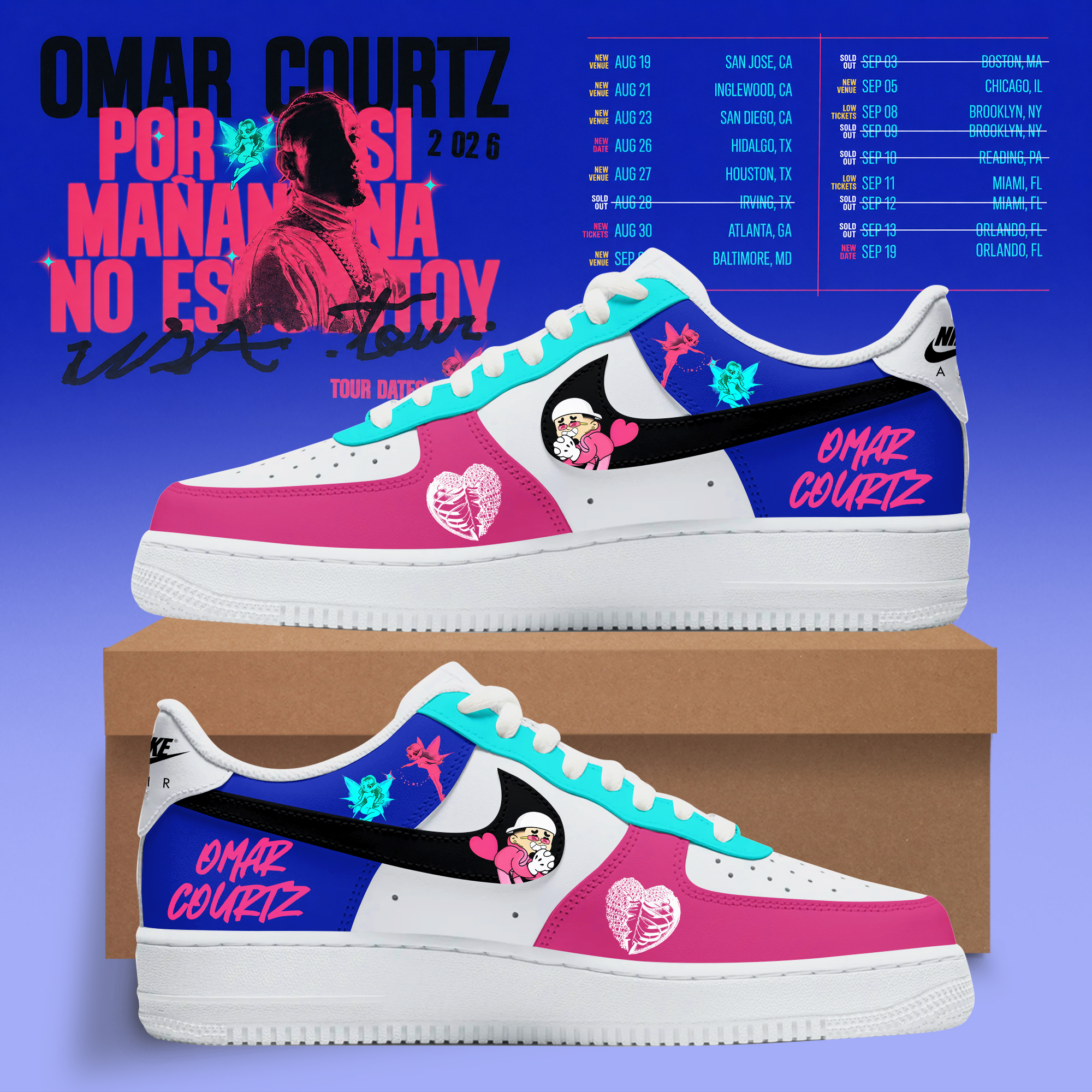 Por Si Mañana No Estoy Tour Pop Punk Edition Custom 3D Sneakers