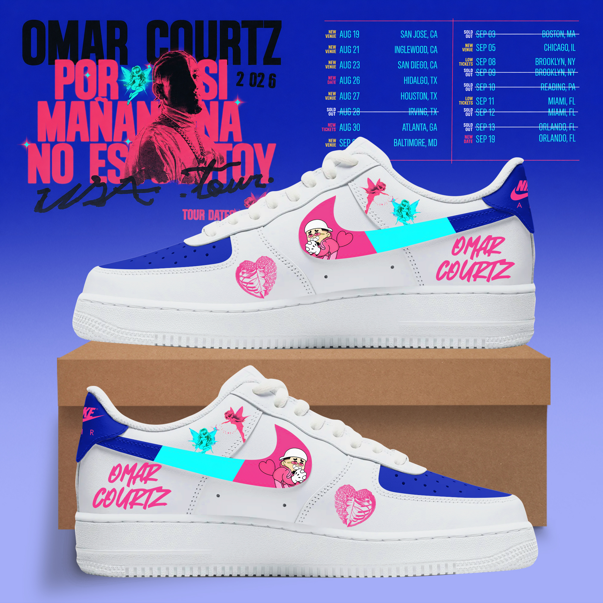 Por Si Mañana No Estoy Tour Streetwear Edition Custom Sneakers
