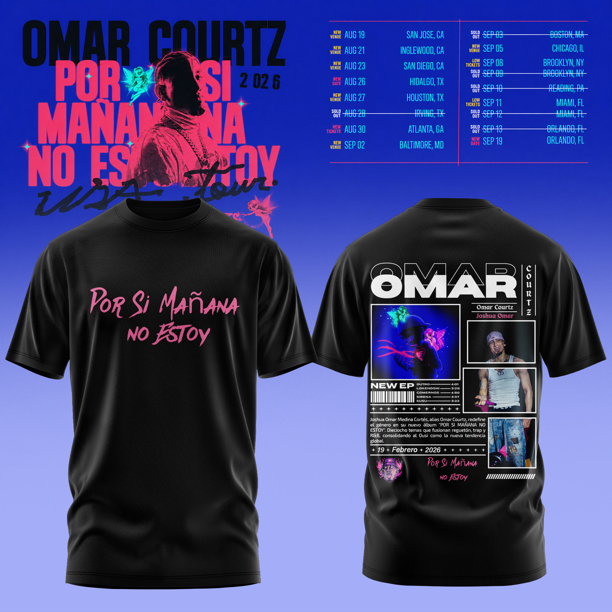 Por Si Mañana No Estoy Tour Urban Edition 3D All Over Print T Shirt
