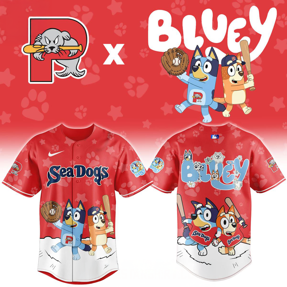 Portland Sea Dogs Bluey Night Jersey