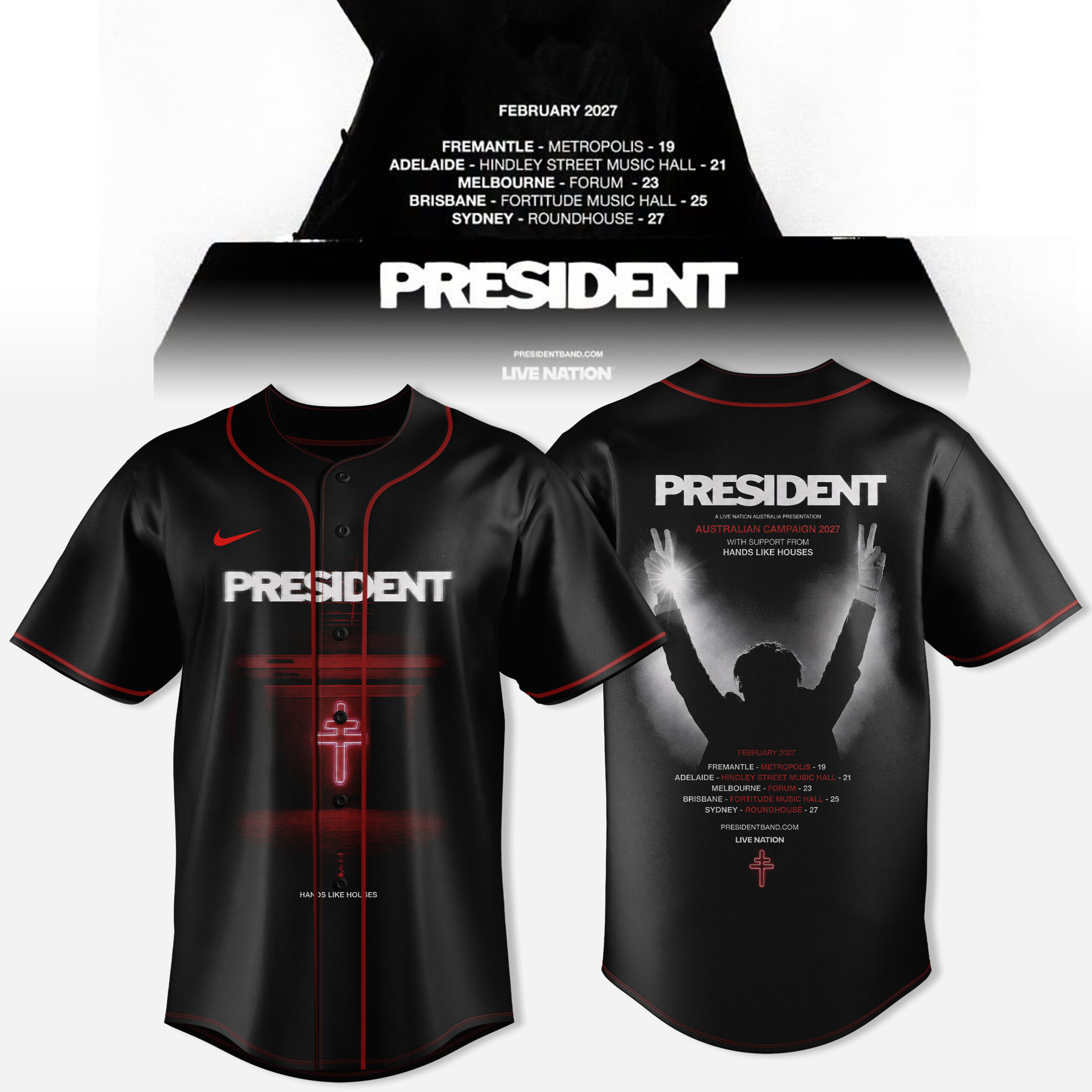President Australian Campaign 2027 Jersey Live Music Fan Tour Apparel 1 - Unicasport President Australian Campaign 2027 Jersey Live Music Fan Tour Apparel