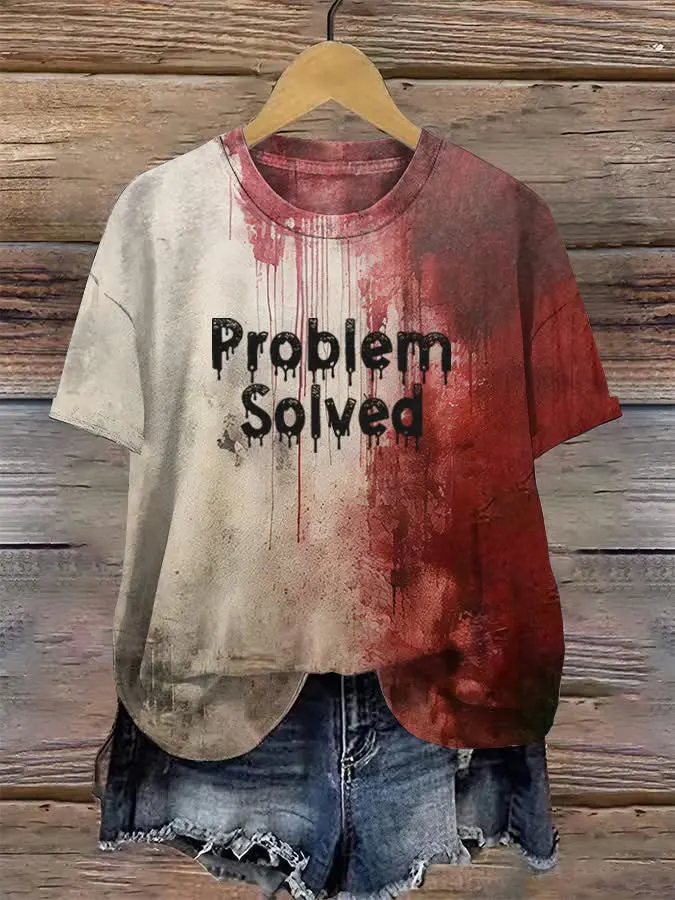 Problem Solved Shirt Horror Scary Bloody TShirt Halloween Gifts For Him