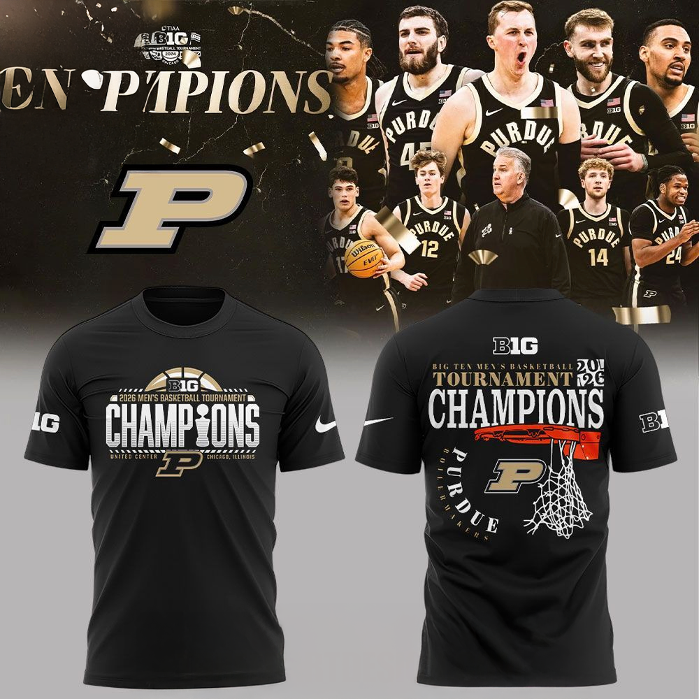 Purdue Boilermakers 2026 Big Ten Mens Basketball Tournament Champions TShirt