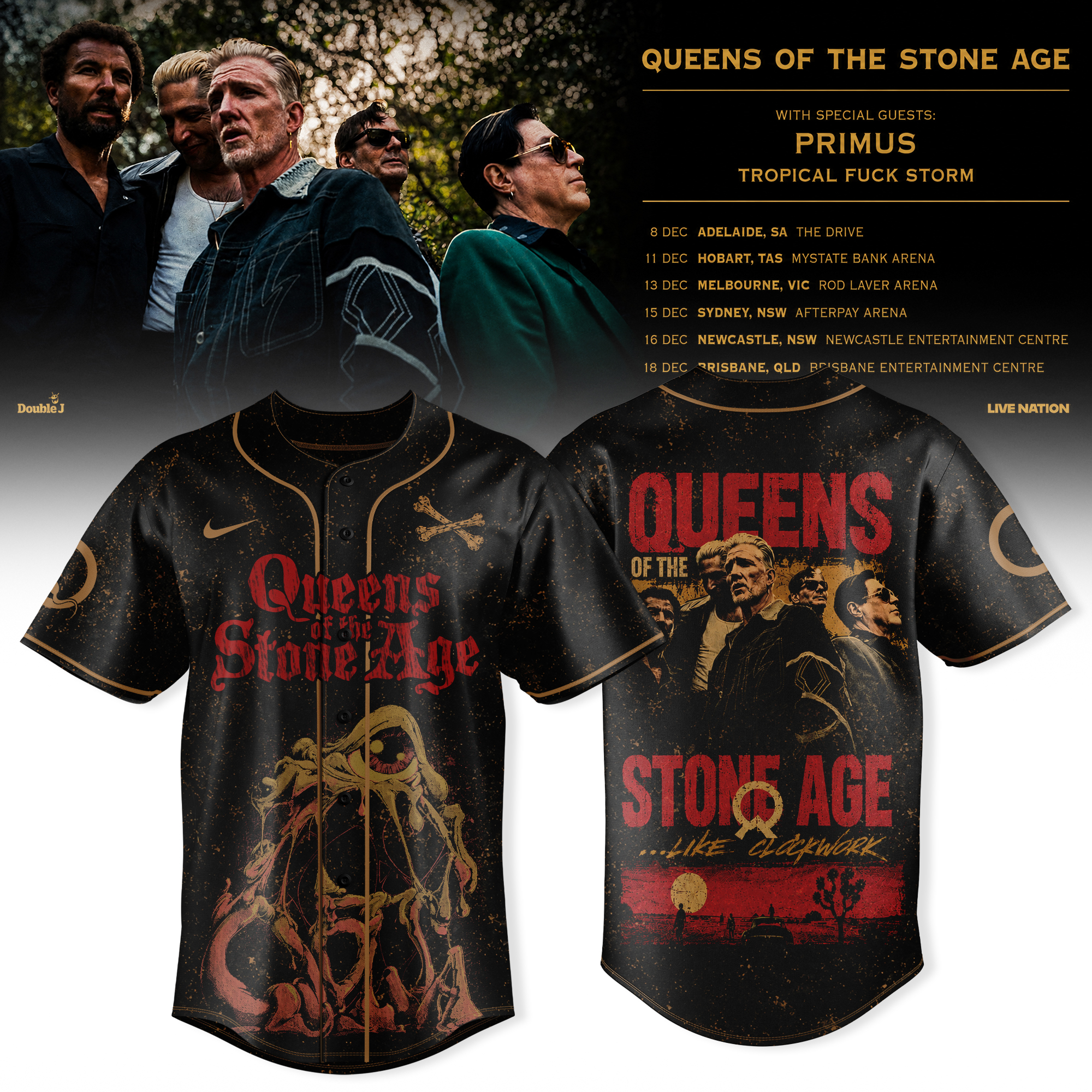 QOTSA Desert Nights 26 Premium Tour Baseball Jersey