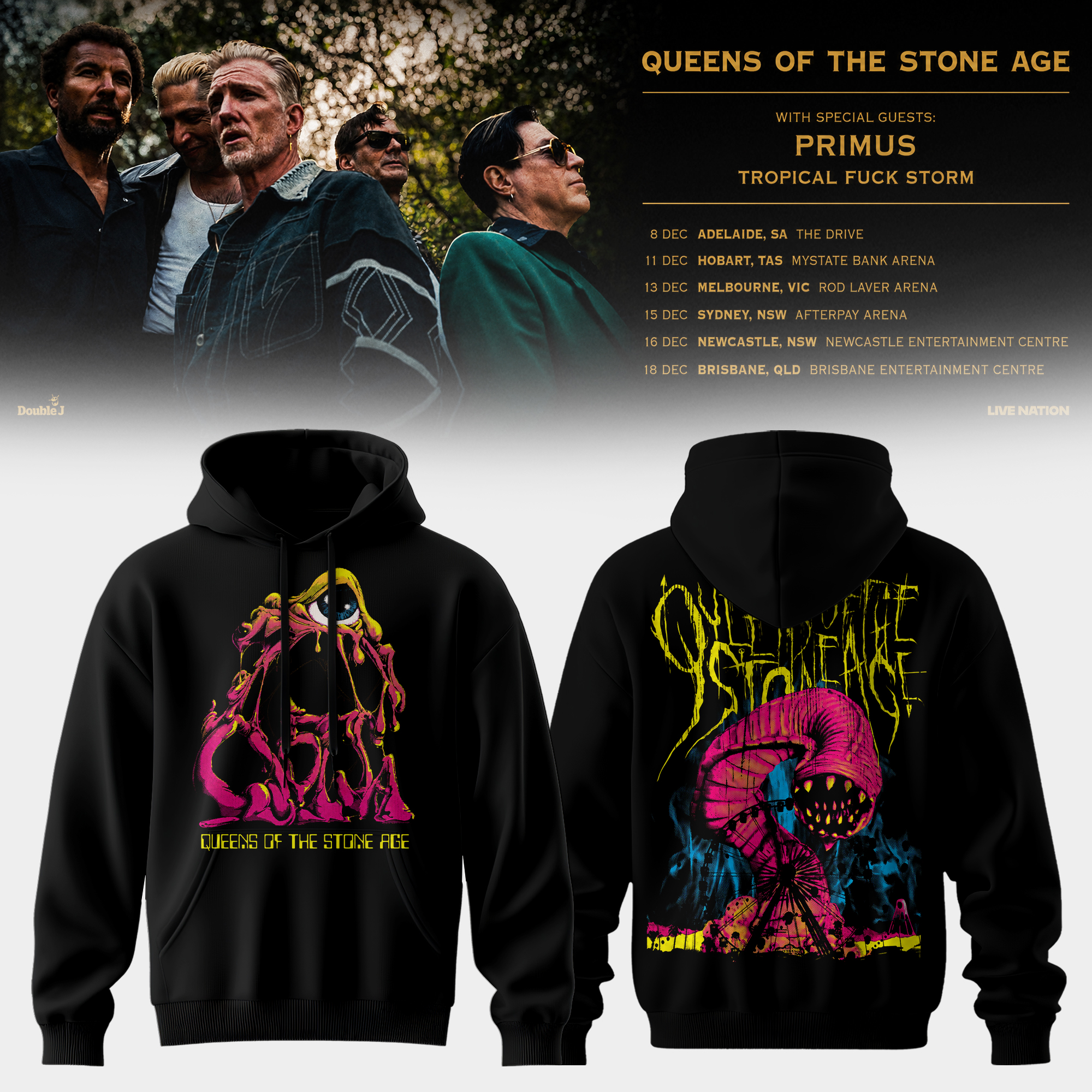 QOTSA Desert Nights 26 Premium Washed Fan Hoodie