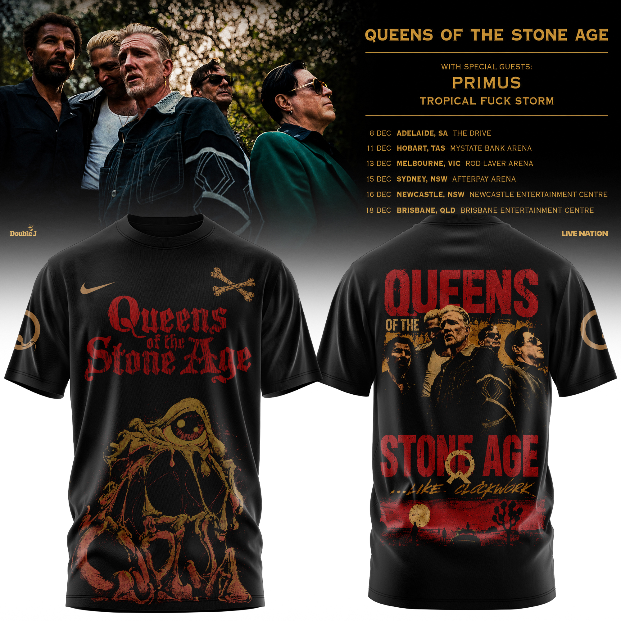 QOTSA Desert Nights 26 Vintage Tour Graphic T Shirt