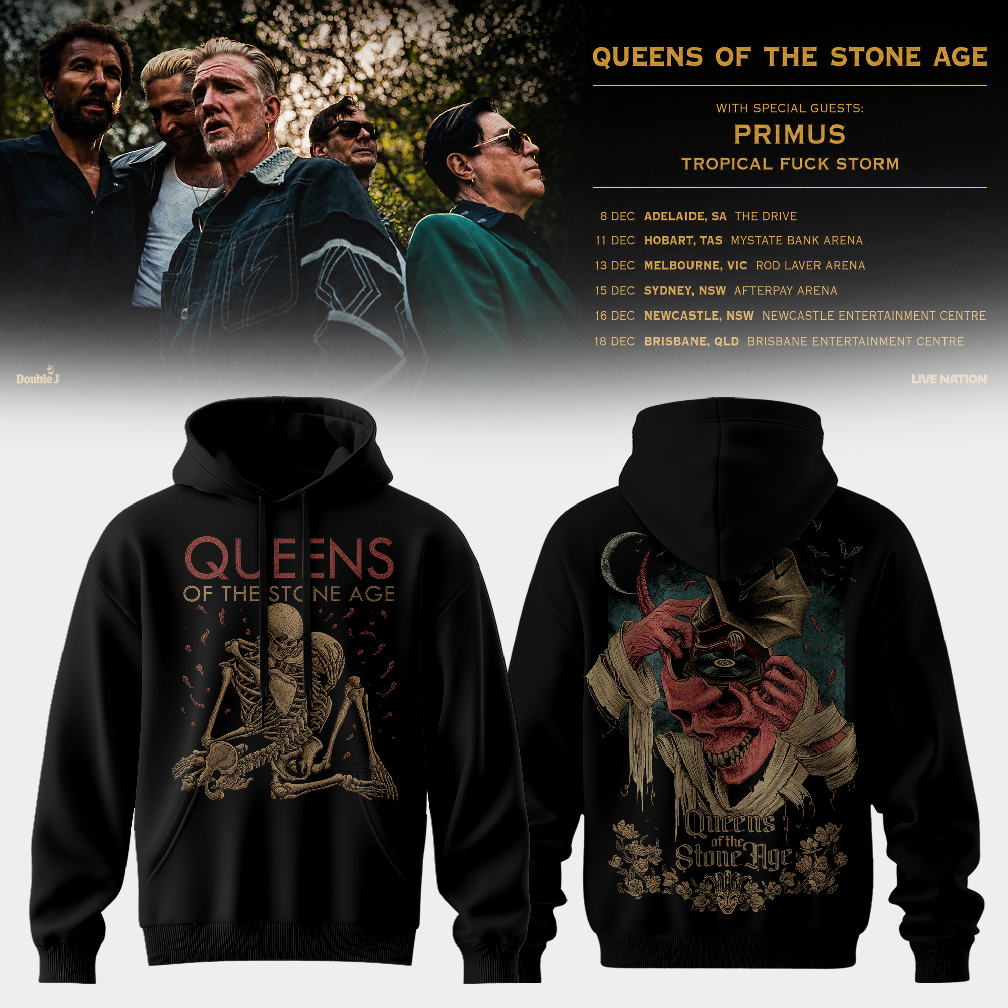 QOTSA Desert Nights 26 Vintage Washed Concert Hoodie