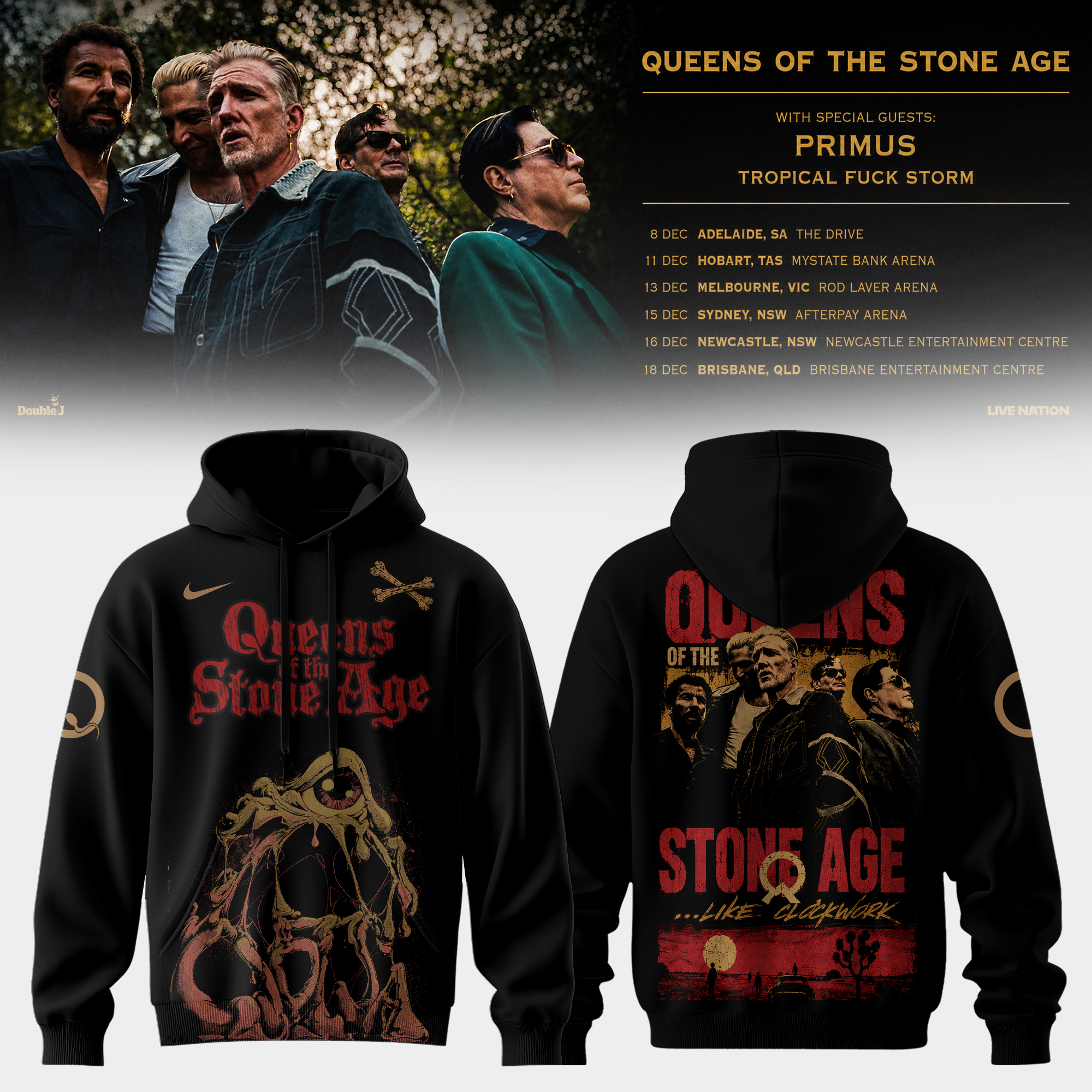 QOTSA Desert Nights 26 Washed Pullover Hoodie