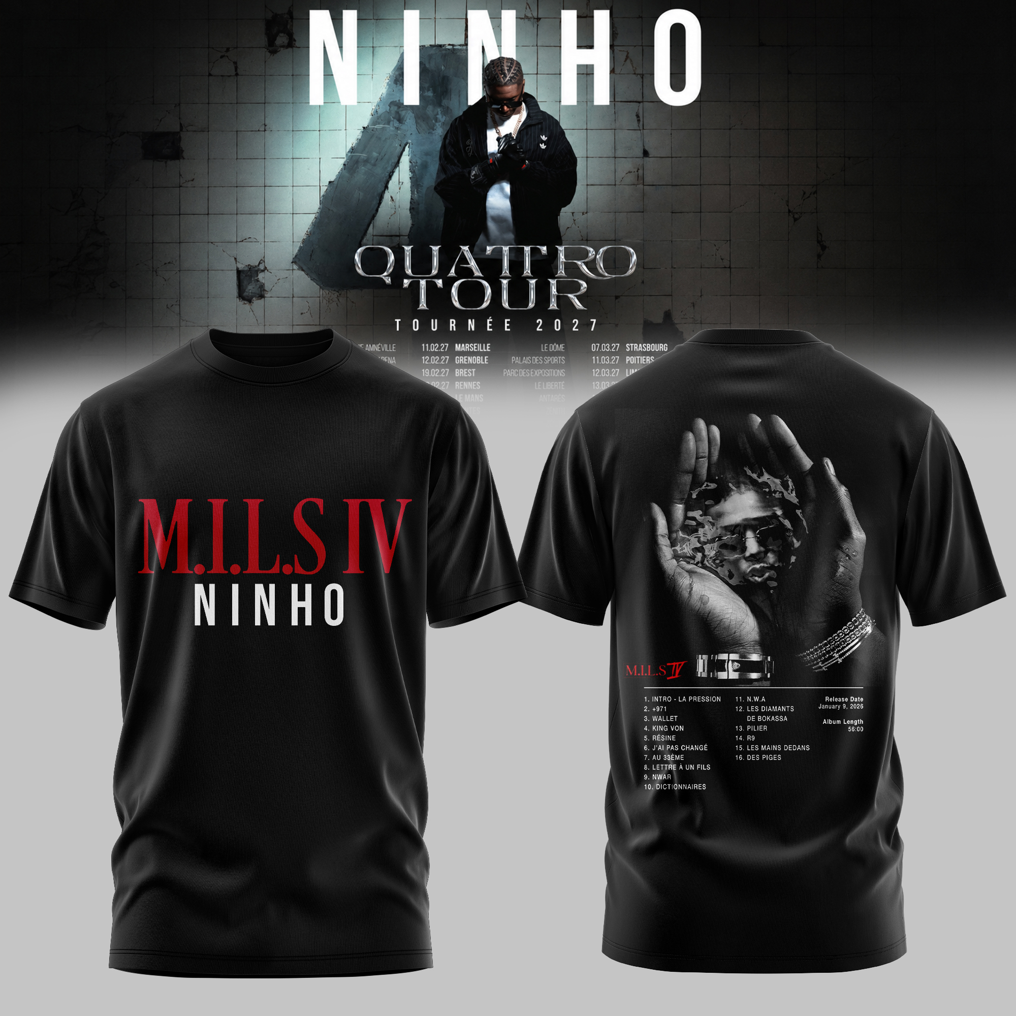 QUATTRO Tour 2027 Official Graphic T Shirt Collection