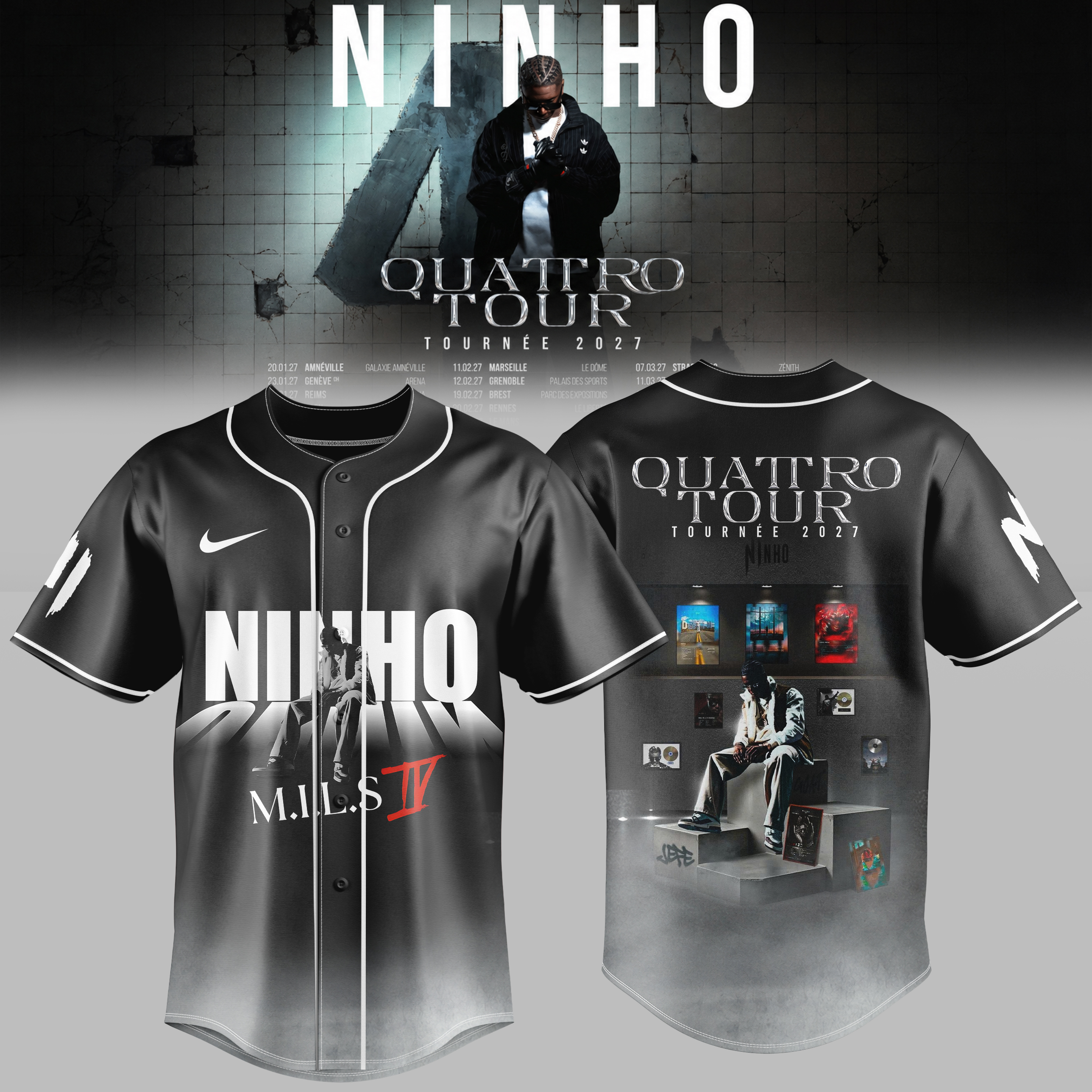 QUATTRO Tour 2027 Premium Baseball Jersey Collection