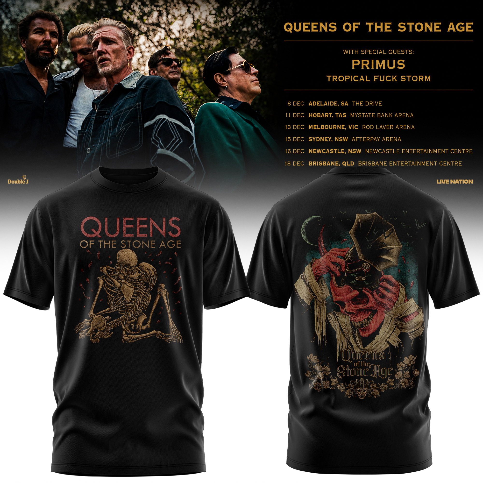 Queens Of The Stone Age 26 Tour Vintage Band Graphic Tee
