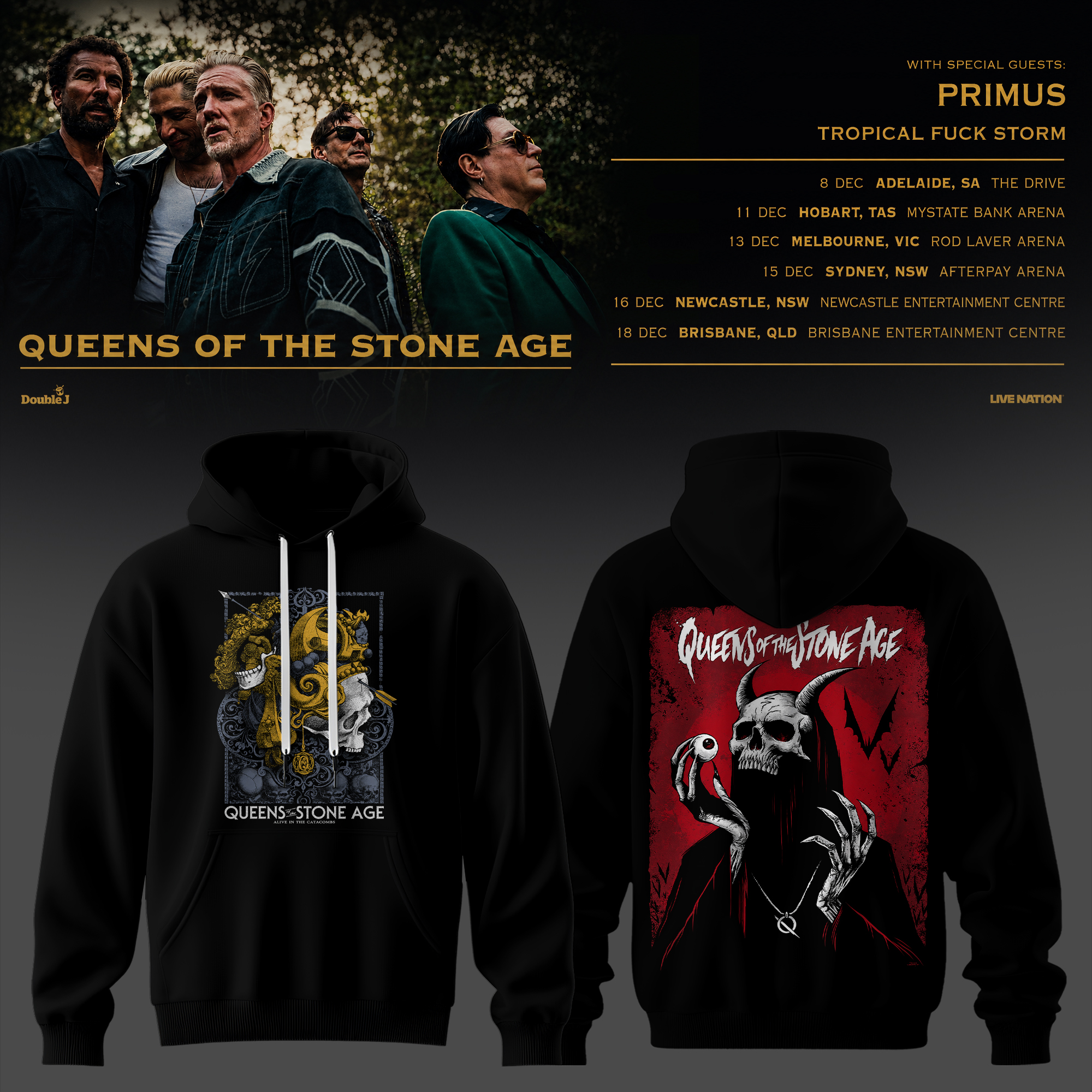 Queens Of The Stone Age Australia Tour 2026 Collection Collector Edition Hoodie
