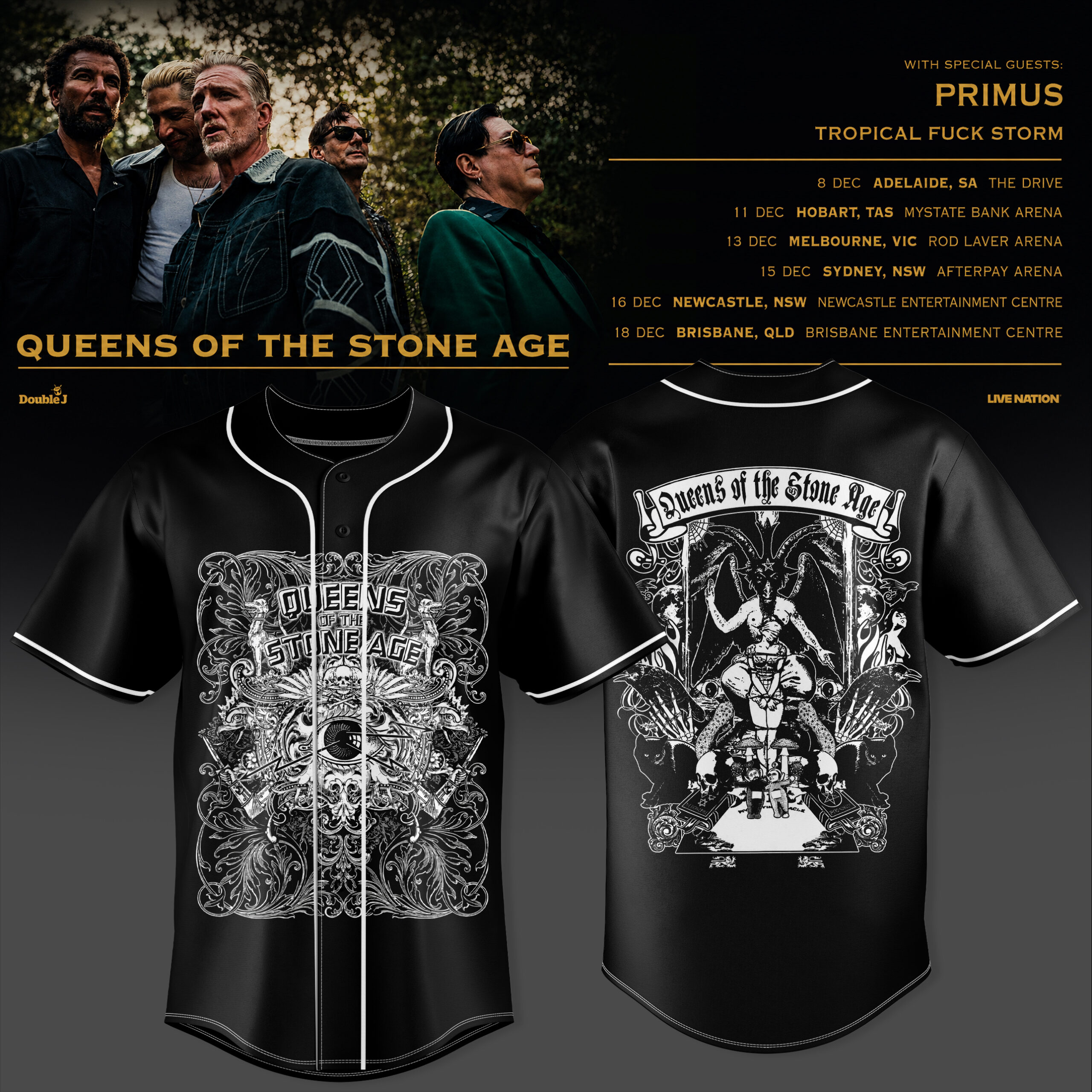 Queens Of The Stone Age Australia Tour 2026 Collection Limited Baseball Jersey